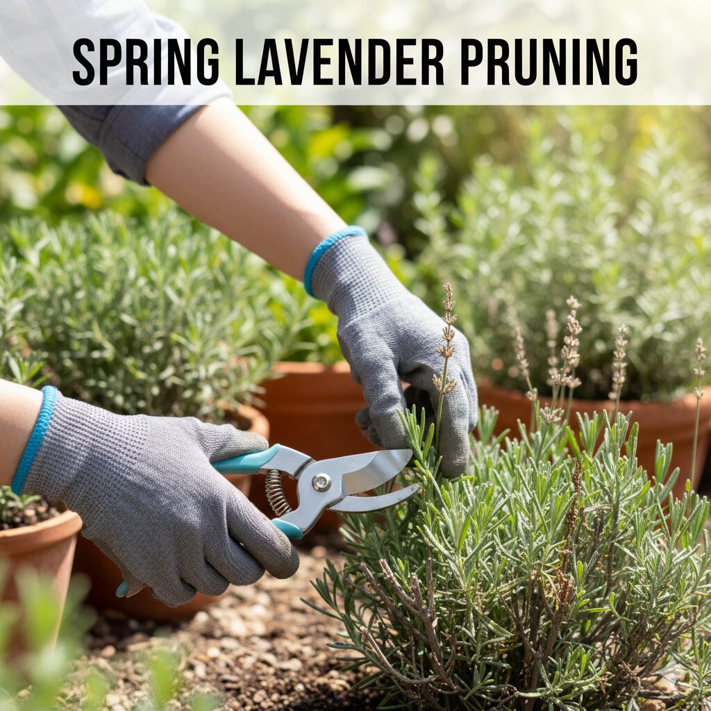 ラベンダー 木質化したら7　3月から4月の春に行うラベンダーの剪定作業。新芽が出る前の最適な時期の切り戻し