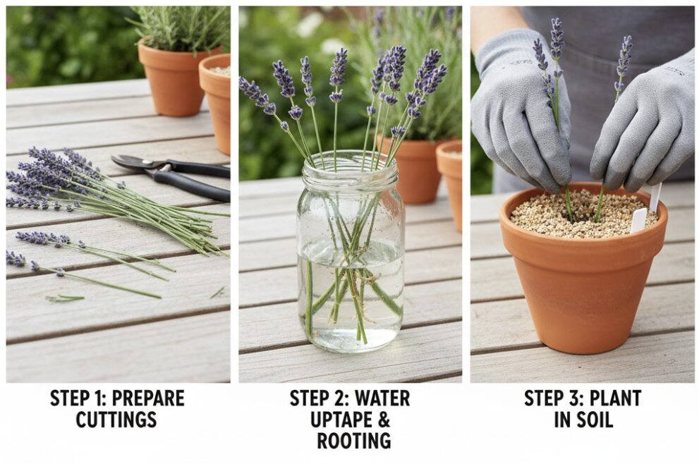 ラベンダー 育て方 初心者 地植え10　木質化したラベンダーの株更新に向けた挿し木（挿し芽）による増やし方