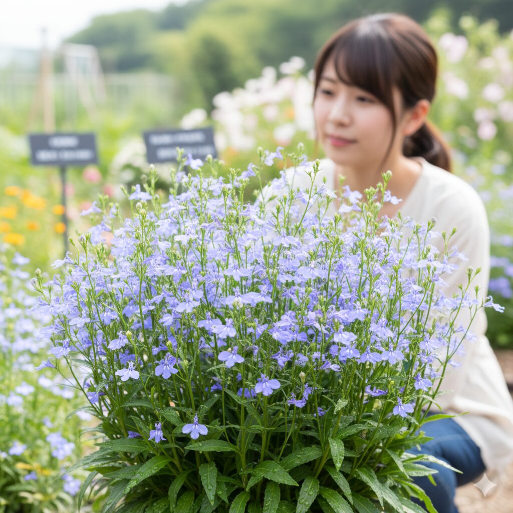 ロベリア 地植え3　暑さと雨に強く地植えに適した改良品種ロベリアのアズーロコンパクト