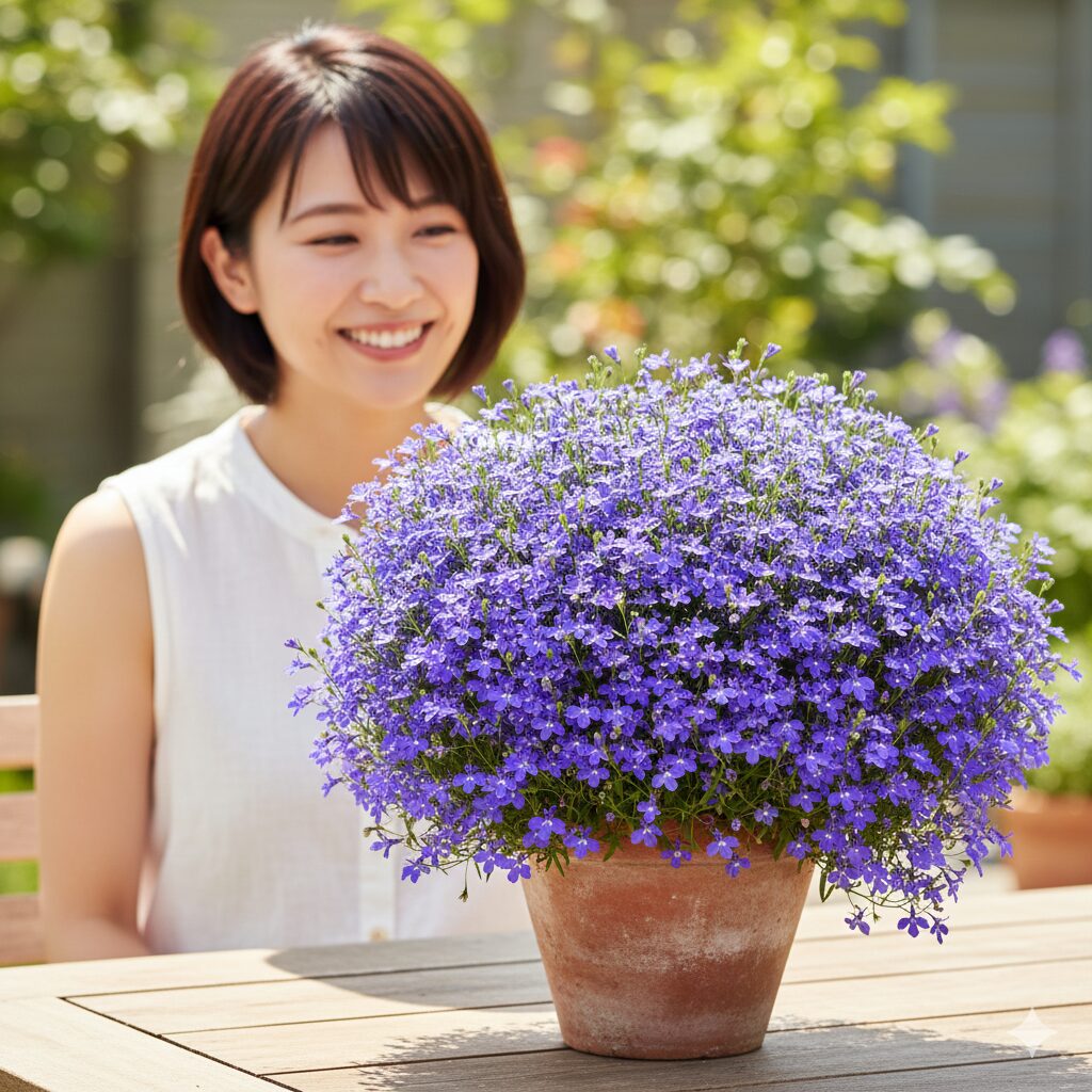 ロベリア 枯れる 原因10　夏の暑さに強く満開に咲く栄養系ロベリア「アズーロコンパクト」