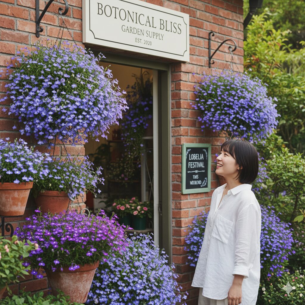 園芸店 ロベリア 通販6　堺市ロベリアへ車でアクセスする際の駐車場入り口と隣接店舗の位置関係図