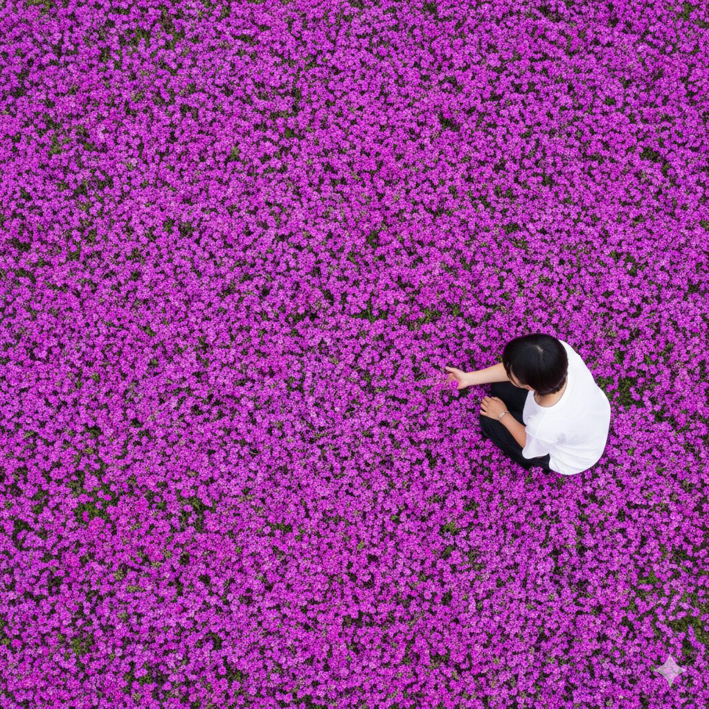 宿根 バーベナ 種類2　　雑草を抑制するほど高密度に地面を覆う這い性宿根バーベナ「タピアン」のグランドカバー