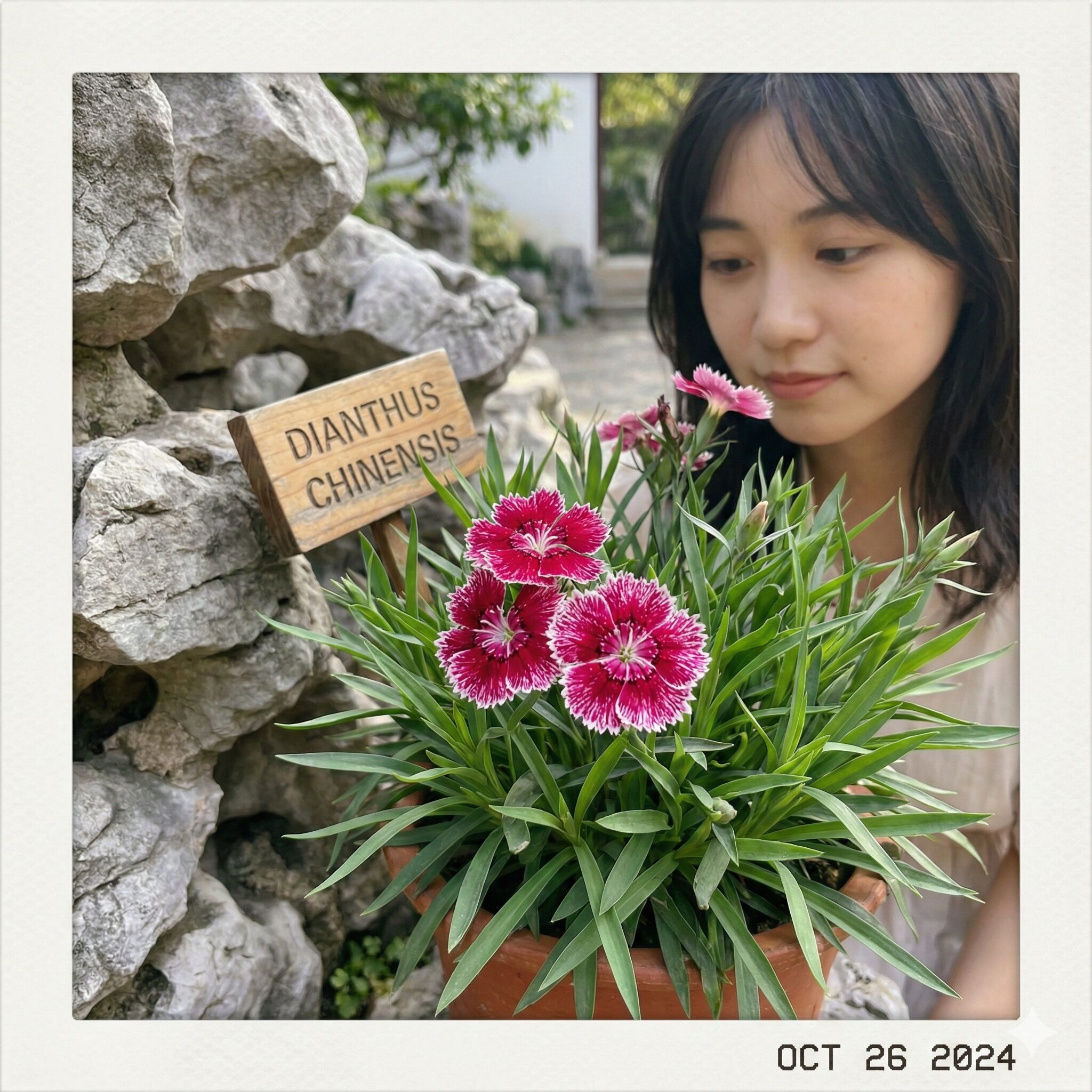 撫子 花言葉 怖い3　竹のように鋭い葉を持つセキチク（石竹）の花と特徴的な形状