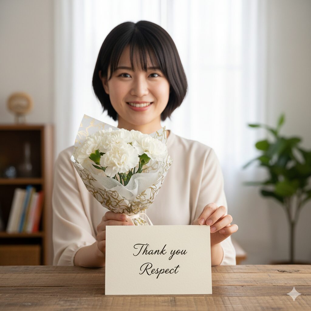 白い カーネーション 花言葉 白いカーネーションのプレゼントとメッセージカード