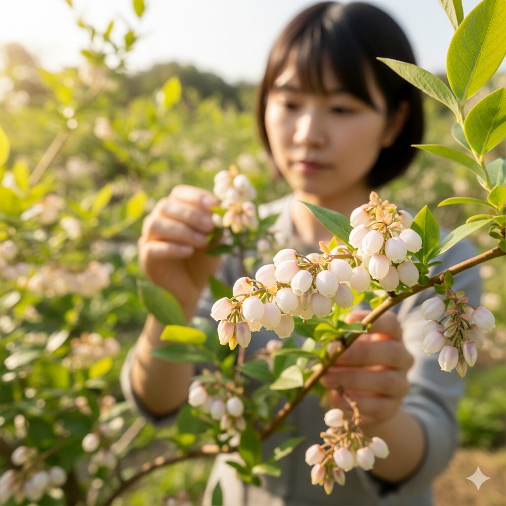 鈴蘭に似た花10　スズランに似た白く可愛らしい釣鐘状の花を咲かせる果樹ブルーベリー