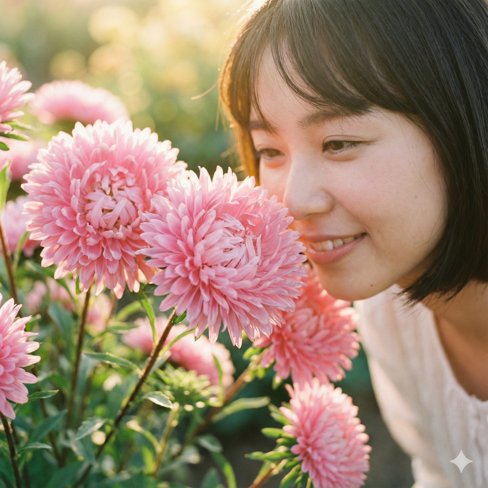 アスター 花言葉 怖い8　「甘い夢」や「愛」を象徴する幸福感たっぷりのピンクのアスター