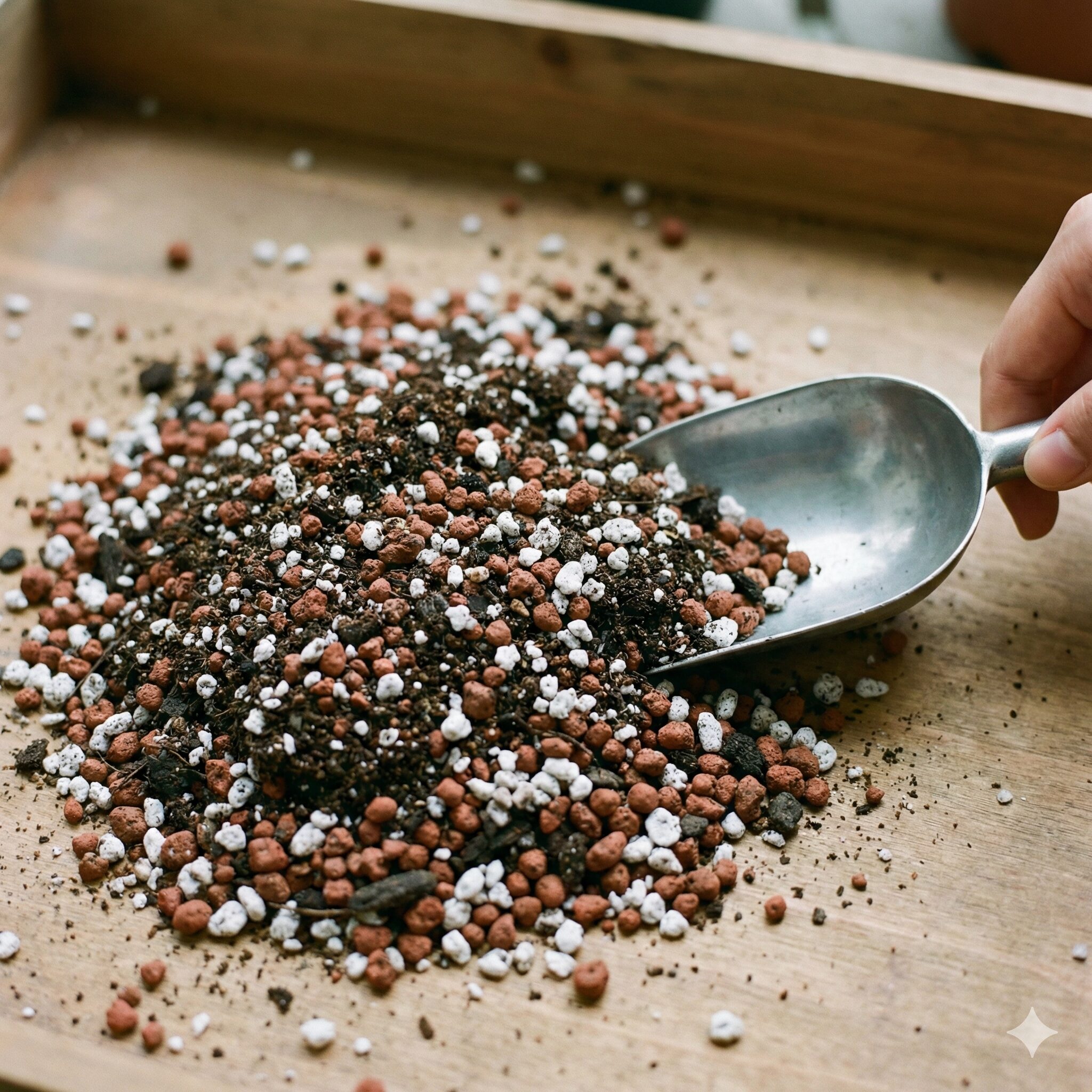 カンパニュラ メリーベル 育て方2　赤玉土、腐葉土、軽石を配合した、水はけと通気性に優れたカンパニュラ・メリーベル専用の培養土