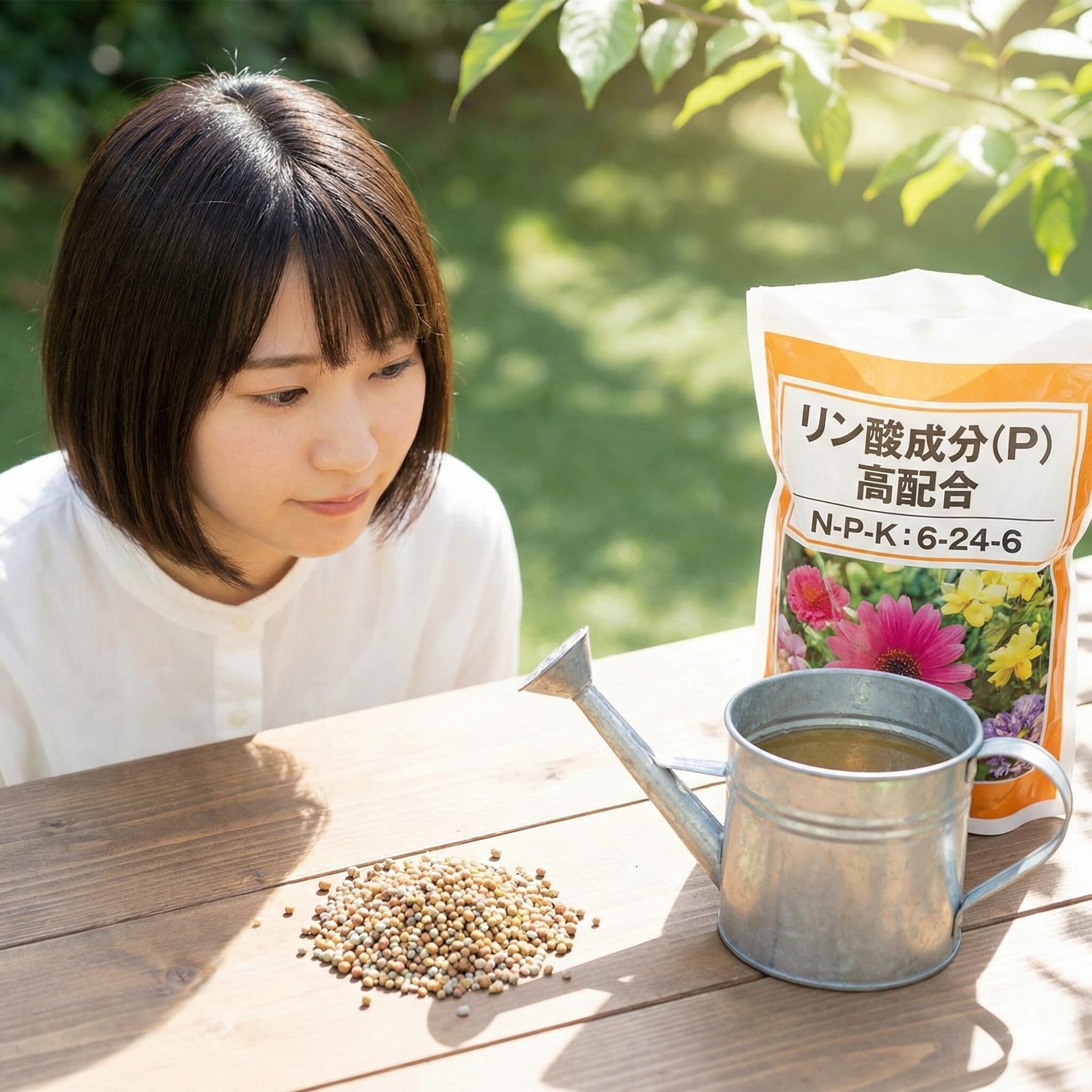 カンパニュラ 育て か た4　カンパニュラの開花を促進する緩効性肥料と液体肥料