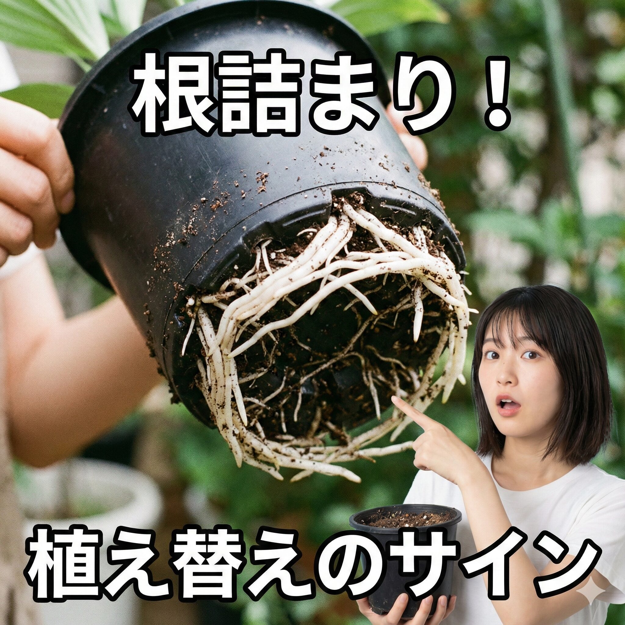 紫蘭 植え替え時期4 鉢の底から根が飛び出し根詰まりを起こした紫蘭の鉢植え
