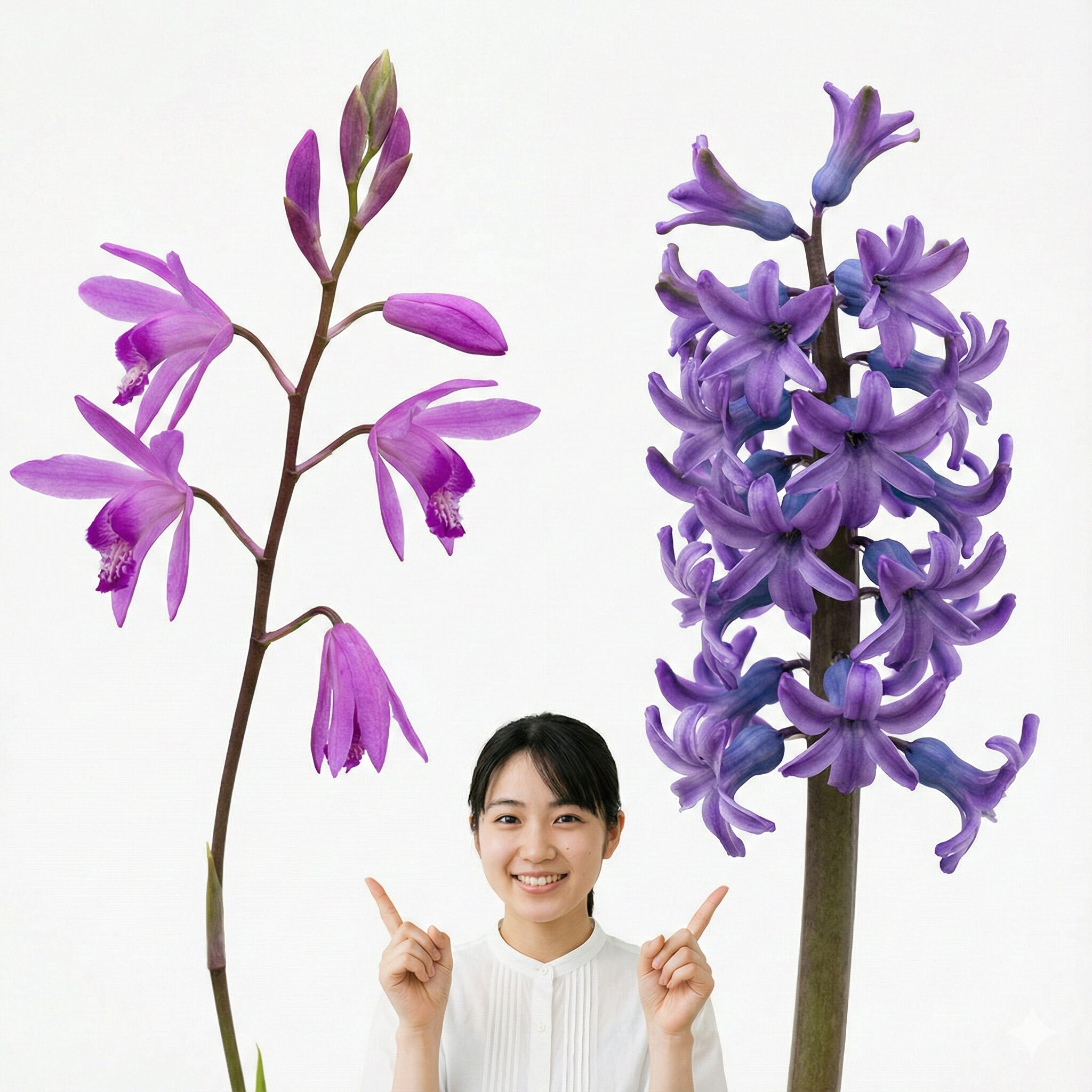 紫蘭花言葉2　花言葉の誤解を防ぐための紫蘭（シラン）とヒヤシンスの見た目の違いの比較