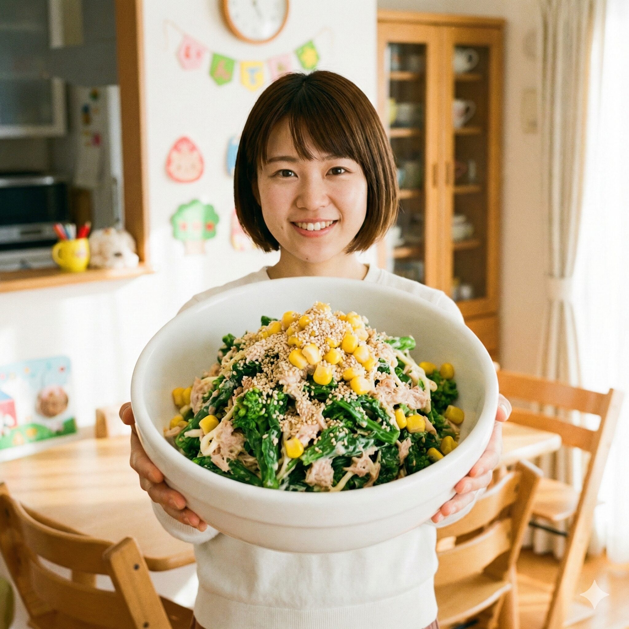 菜の花 レシピ 人気 クックパッド5　子供も食べやすい苦味を抑えた菜の花のツナマヨ和えサラダ