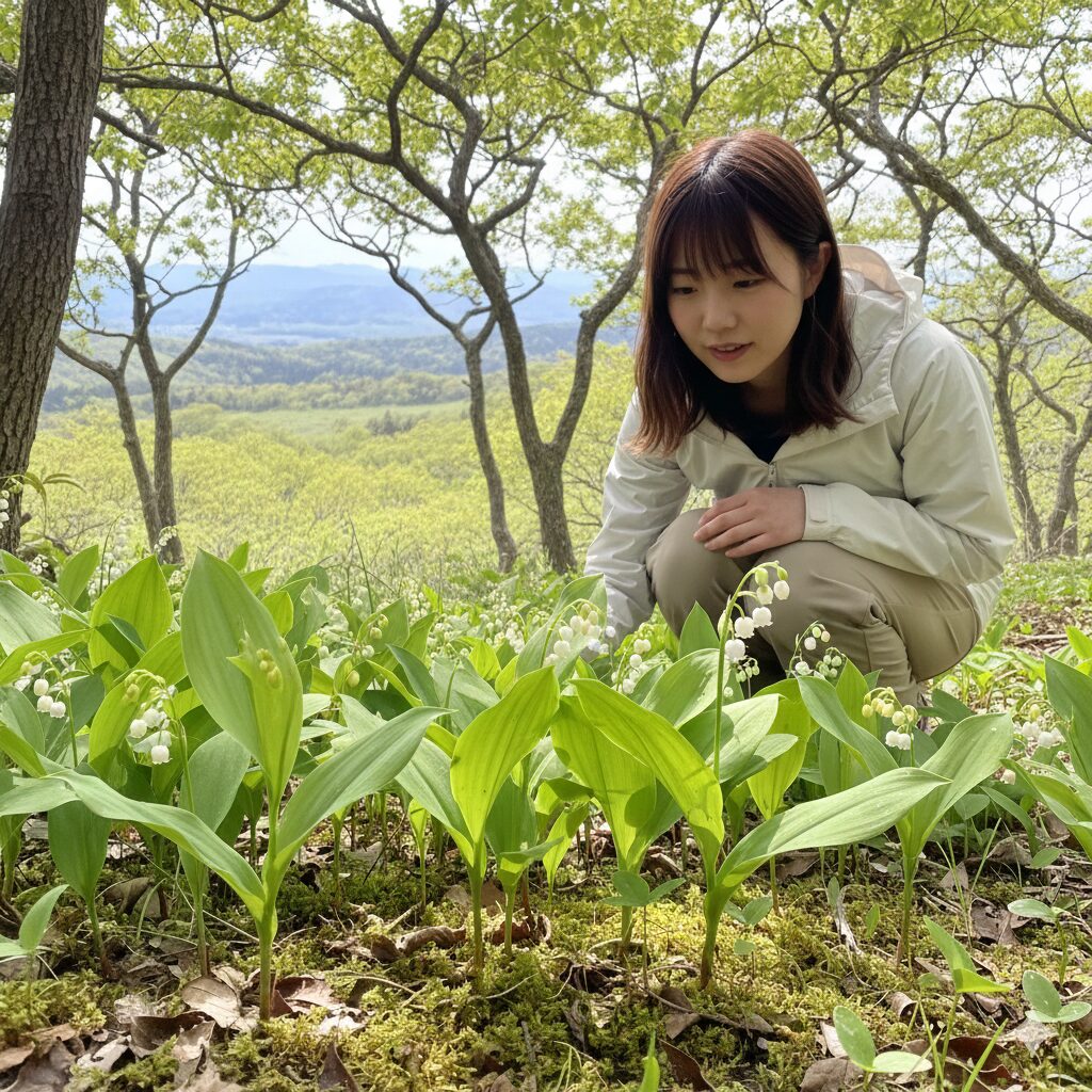 すずらん いつ咲く5　熊本県阿蘇市の波野高原に自生する日本最南限のニホンスズラン