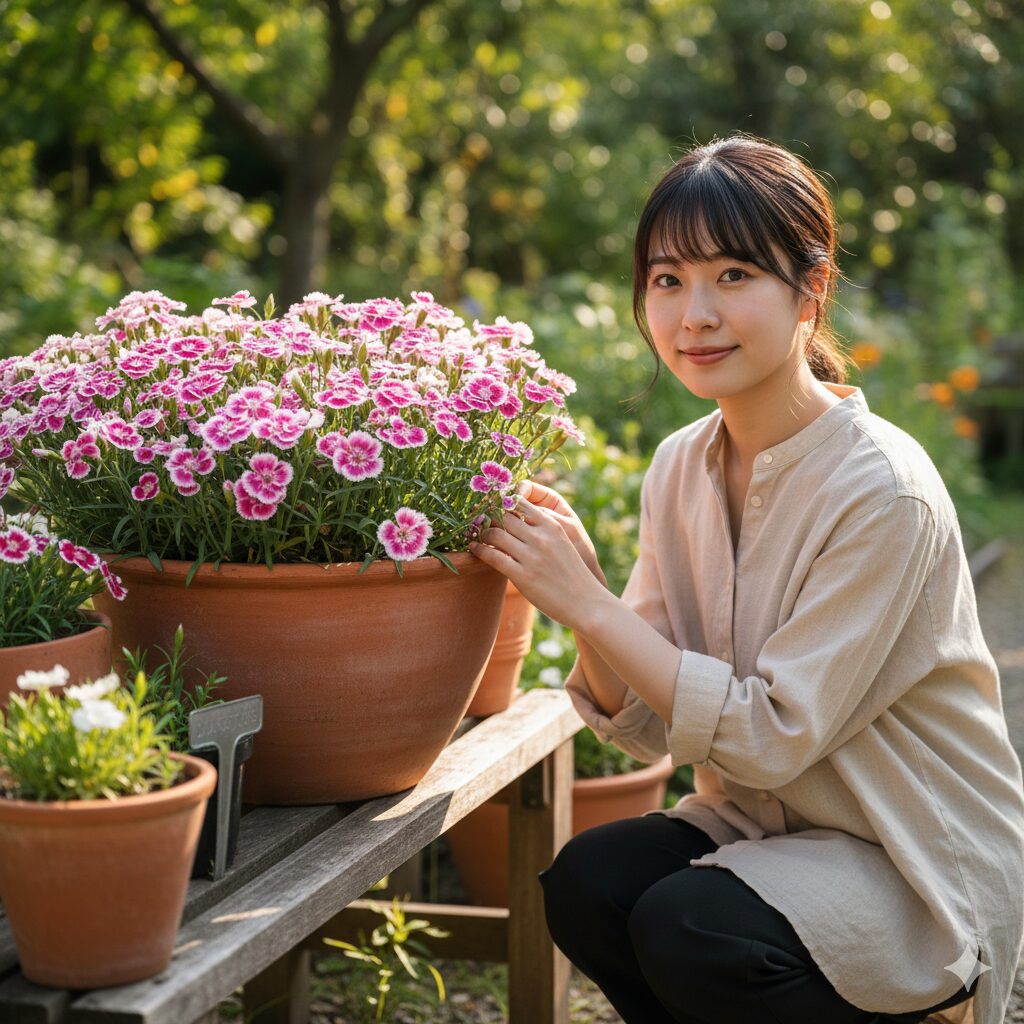 なでしこ 花がら摘み