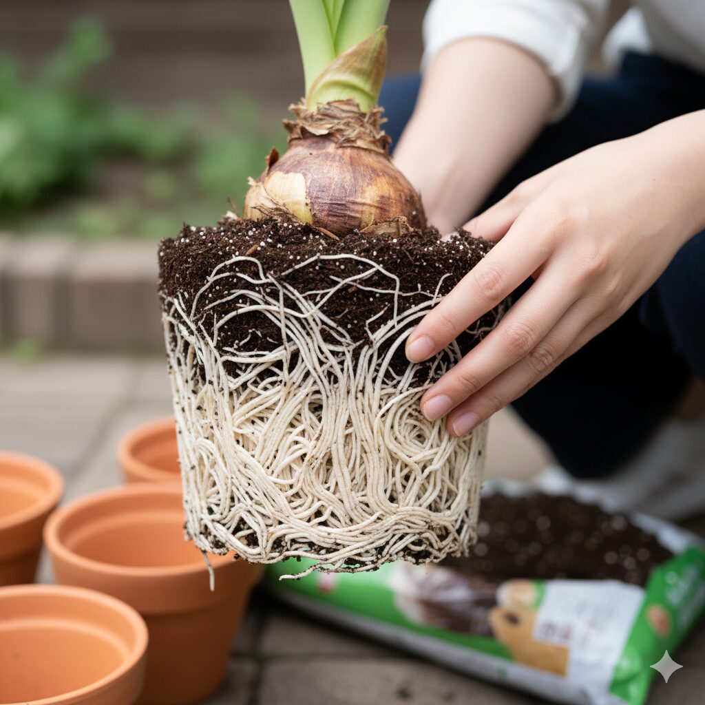 アマリリス 植え替え 土5　アマリリスの成長を助ける赤玉土と腐葉土の最適な配合比率