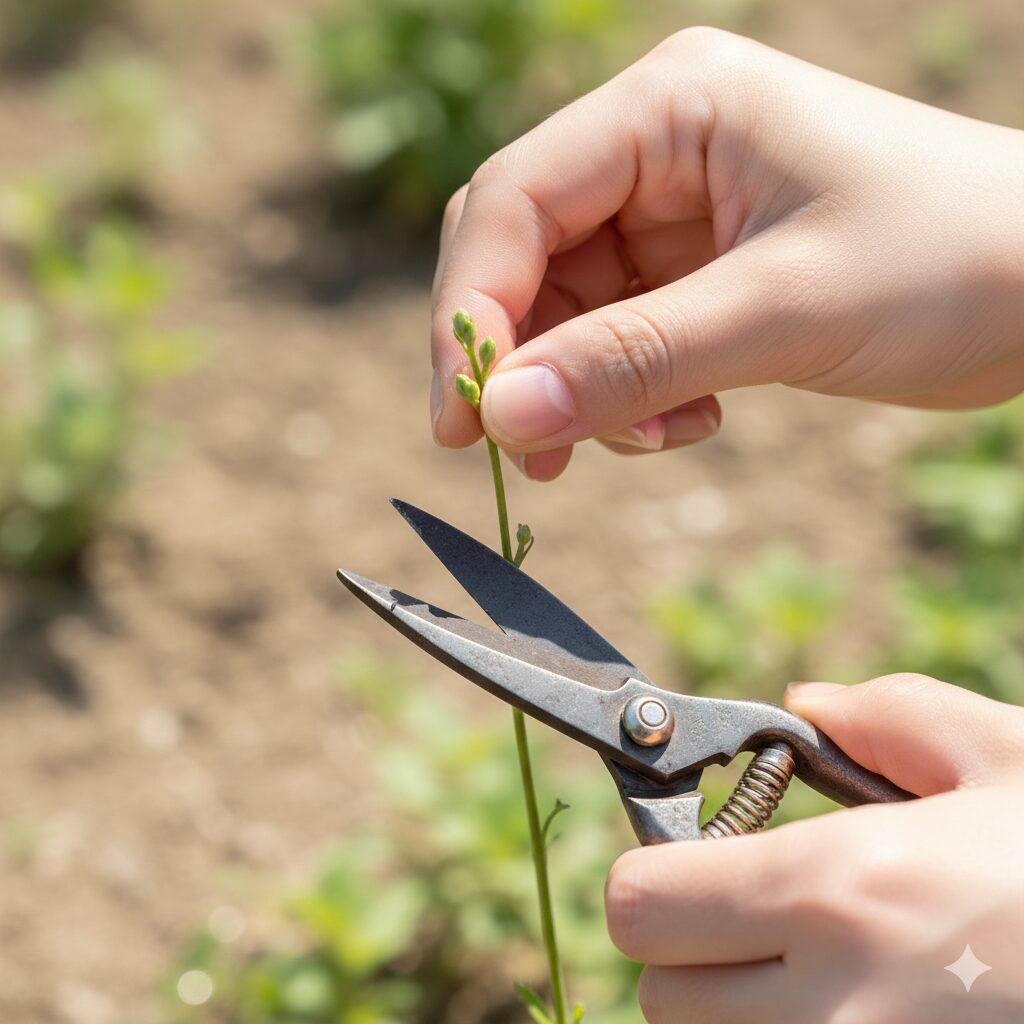 アマリリス 球根 太らせる10 痩せたアマリリスの球根を復活させるために蕾を摘み取る再生栽培(リハビリ)の様子