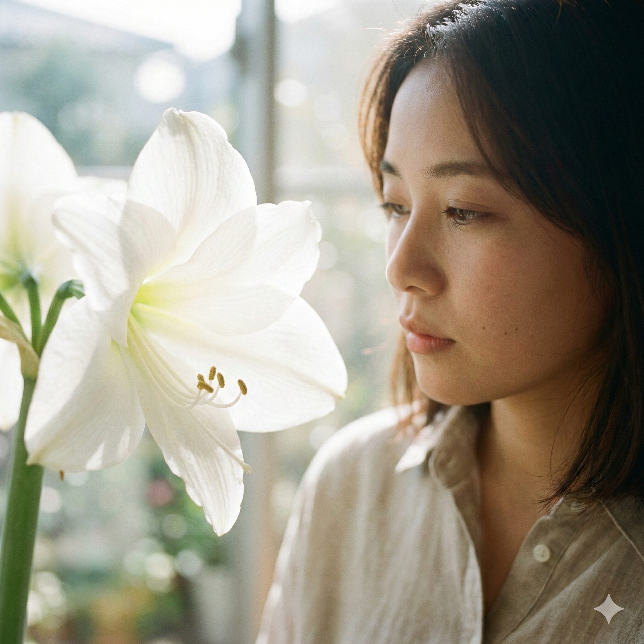 アマリリス 花 言葉 怖い4　清楚で繊細な美しさを持つ純白のアマリリス