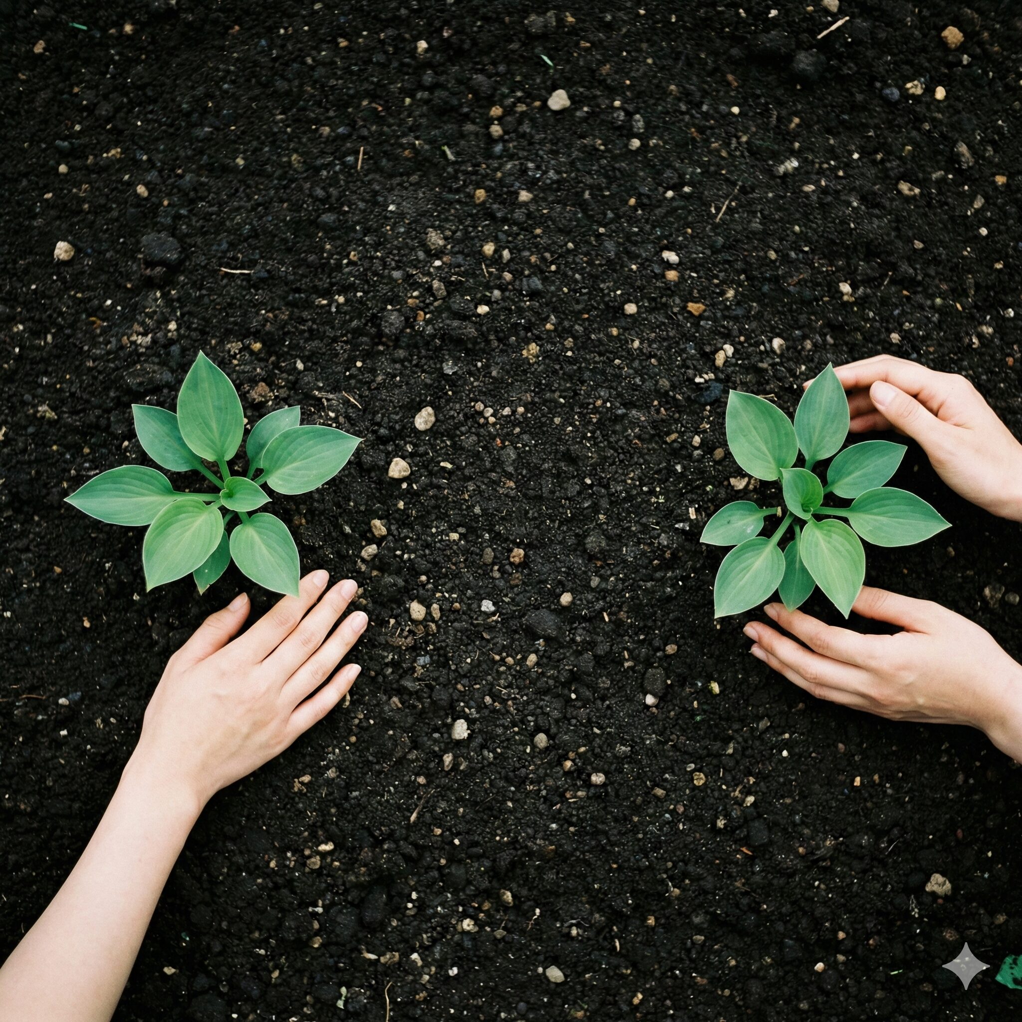 カンパニュラ メリーベル 地植え7　蒸れを防止するために20〜30cmの間隔を空けて植えたメリーベルの苗