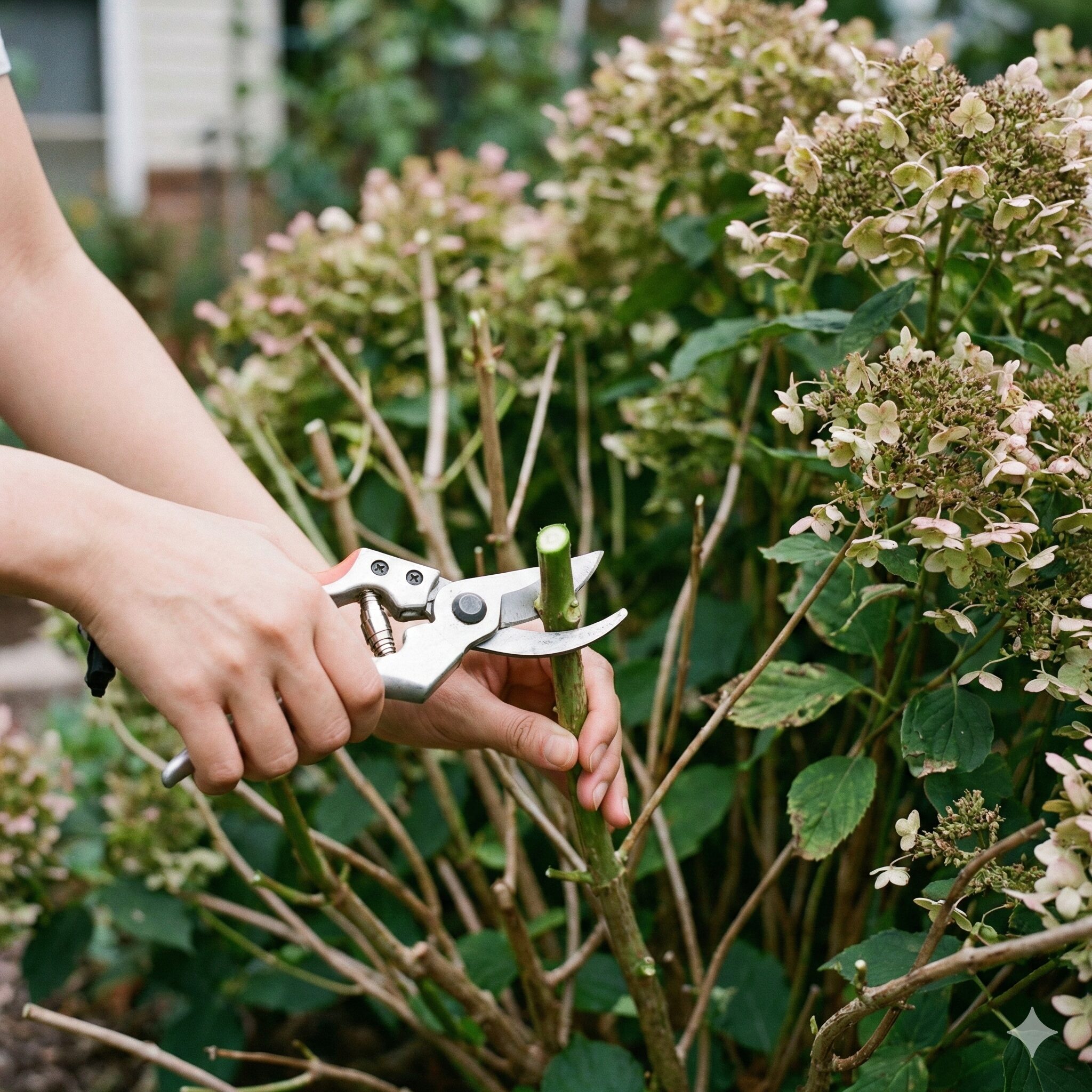 カンパニュラ メリーベル 地植え8　夏越しを成功させるために梅雨前にカンパニュラ・メリーベルを切り戻す剪定作業