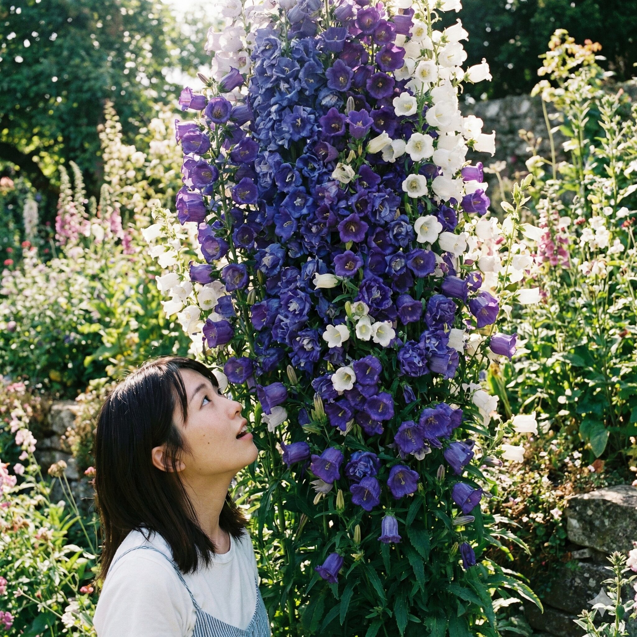カンパニュラ 花言葉 うるさい3　圧倒的なボリュームで華やかに咲くカンパニュラ・メディウム（フウリンソウ）