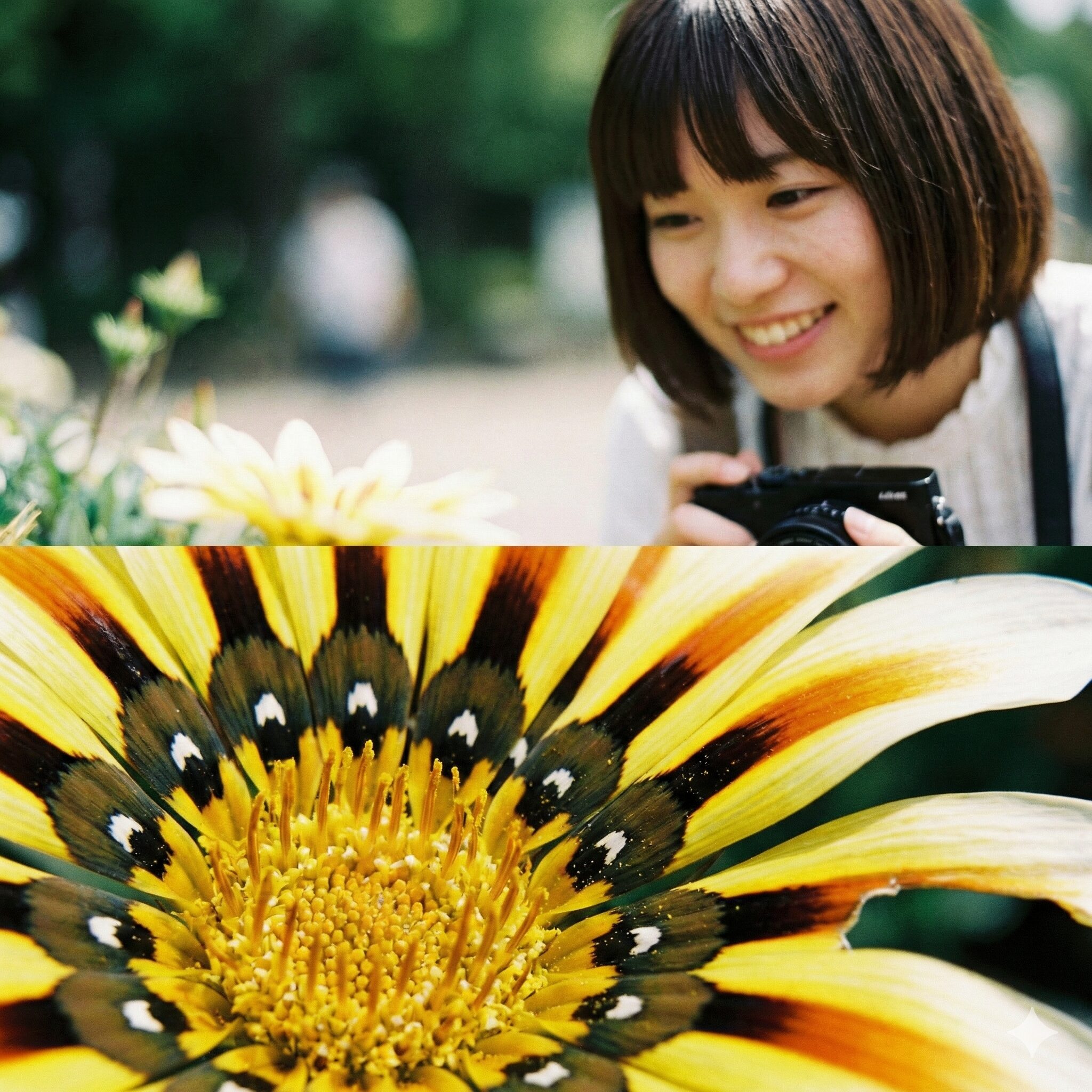 ガザニア 花言葉 怖い3 ガザニア特有の「蛇の目模様」をマクロ撮影した、自然界の芸術的な造形美。