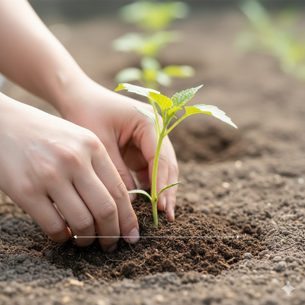 クレマチス 地植え 時期9　立ち枯れ病対策と株立ち促進のためのクレマチスの深植え法