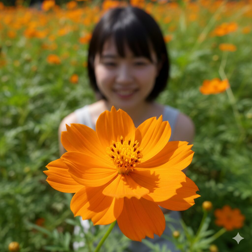 コスモス ほったらかし4　暑さや病害虫に極めて強く、夏から元気に咲くオレンジ色のキバナコスモス