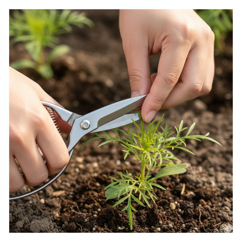 コスモス 育て方 多年草7　コスモスの脇芽を増やすための正しい摘芯（ピンチ）の方法