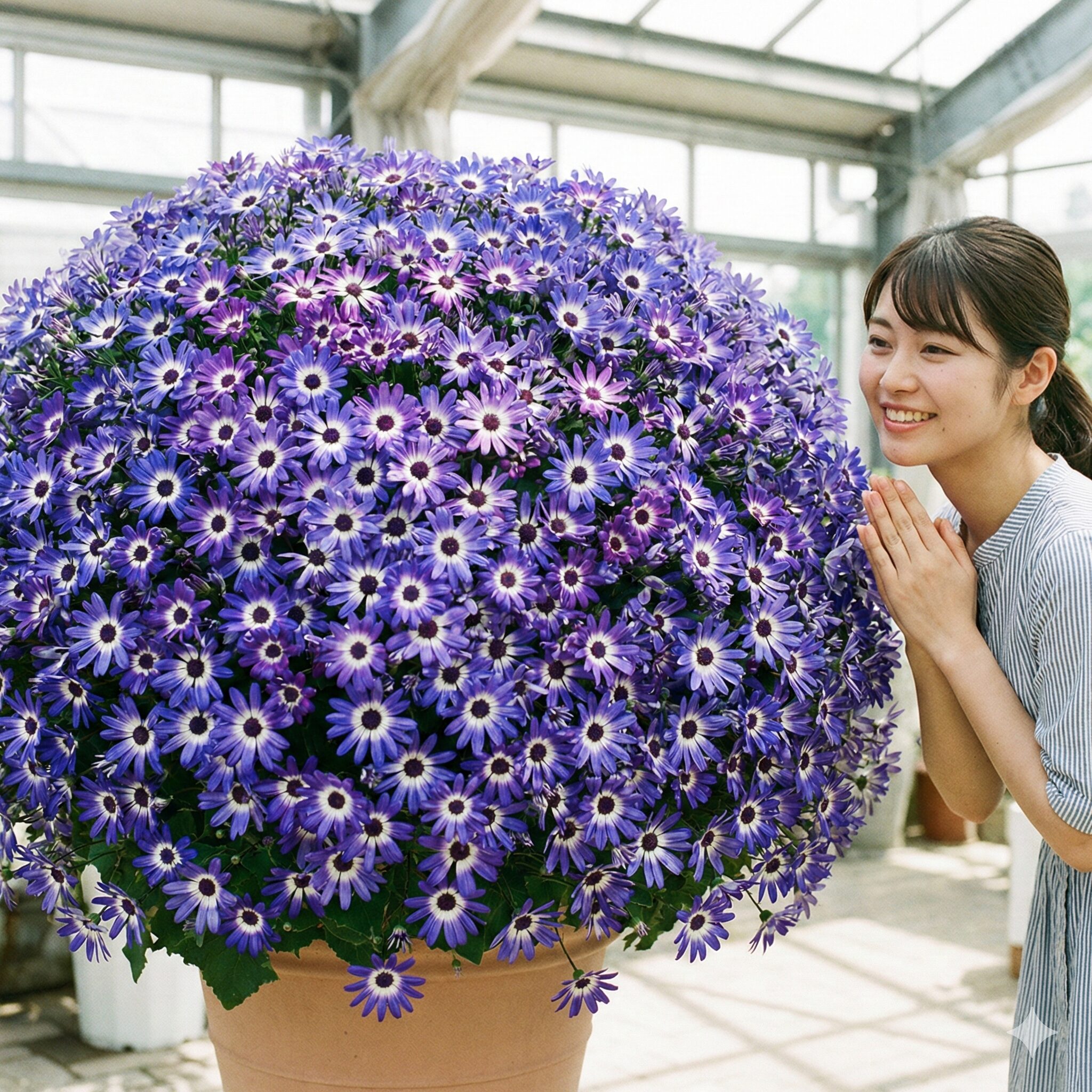 サイネリア 切り戻し4　切り戻しによって二度目の満開を迎えたボリュームたっぷりのセネッティ