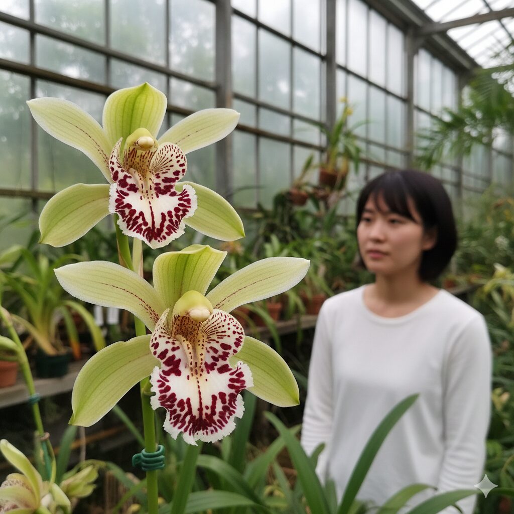 シンビジウム 値段7　日本蜜蜂を誘引することで知られる希少なシンビジウムの原種ミスマフェット