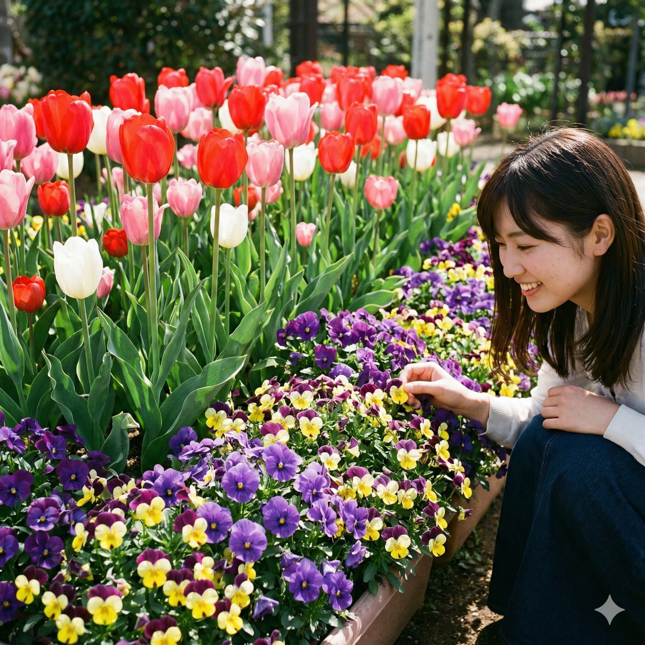 チューリップ 球根 3月に植える9 チューリップとパンジーを組み合わせた春の寄せ植えプランター