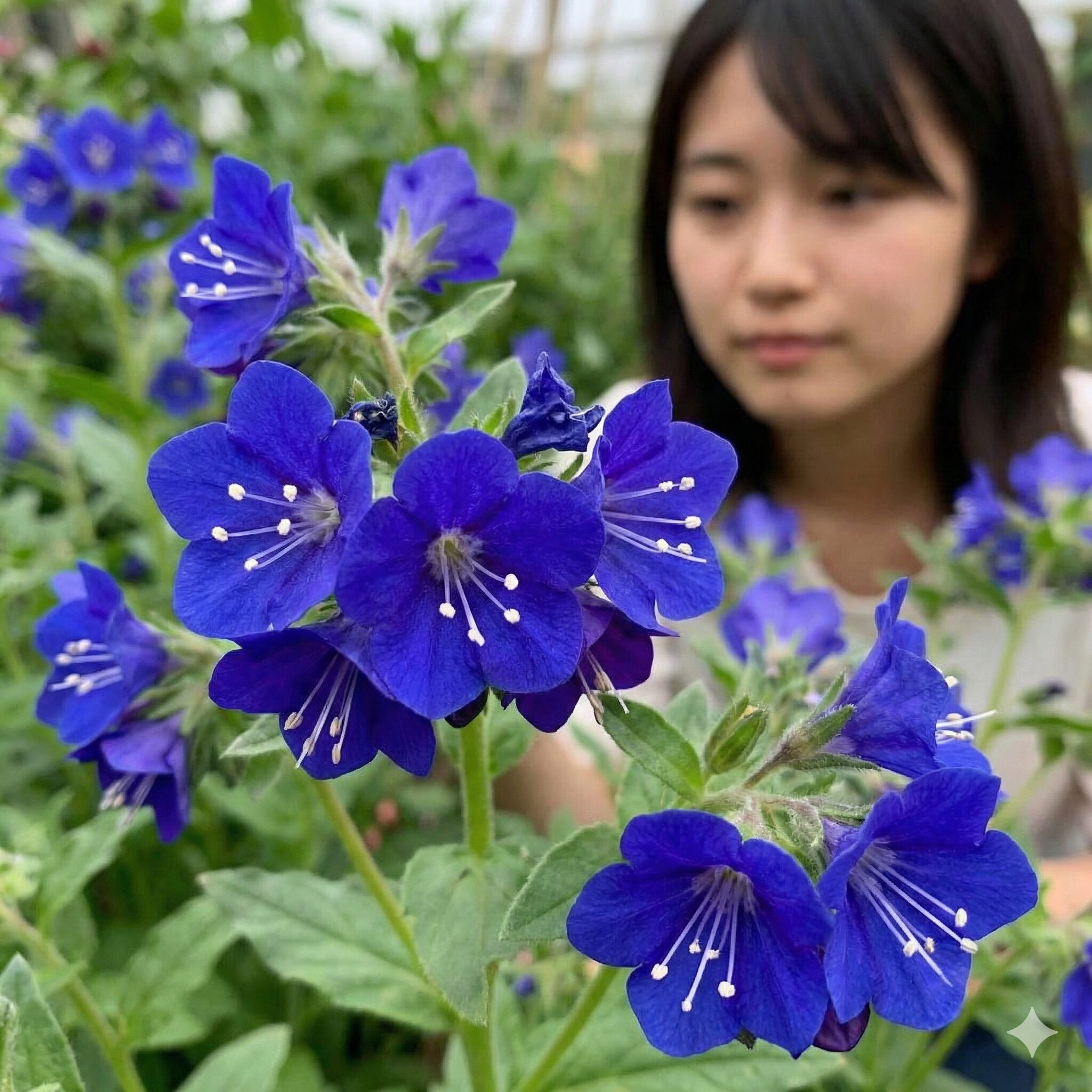 ネモフィラに似た花7 深いロイヤルブルーが美しいファセリア・カンパニュラリアのベル型の花