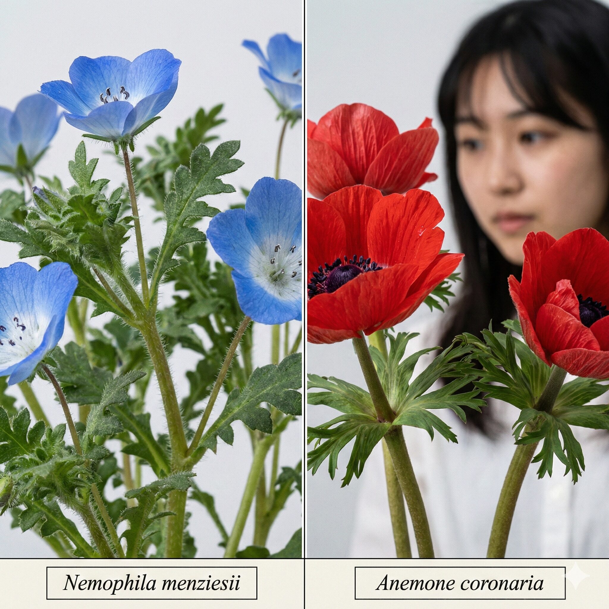 ネモフィラ毒性4 見た目が似ているネモフィラと有毒なアネモネの比較写真