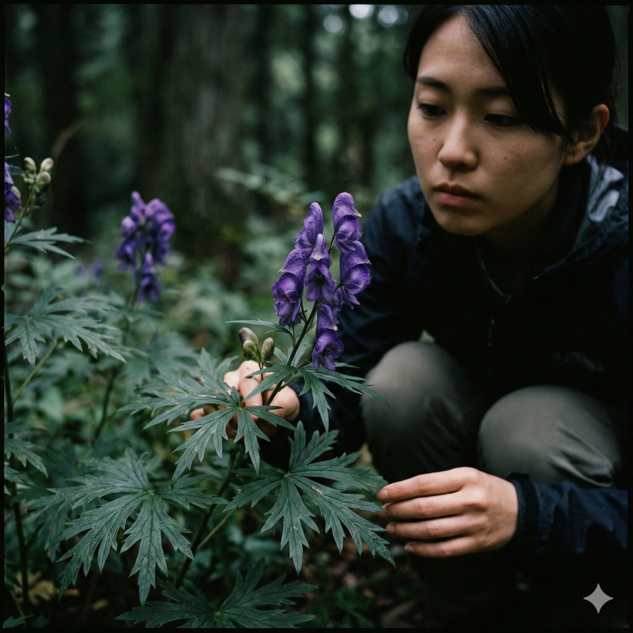 ネモフィラ毒性5 ネモフィラと誤認しやすい猛毒植物トリカブトの葉と花の特徴