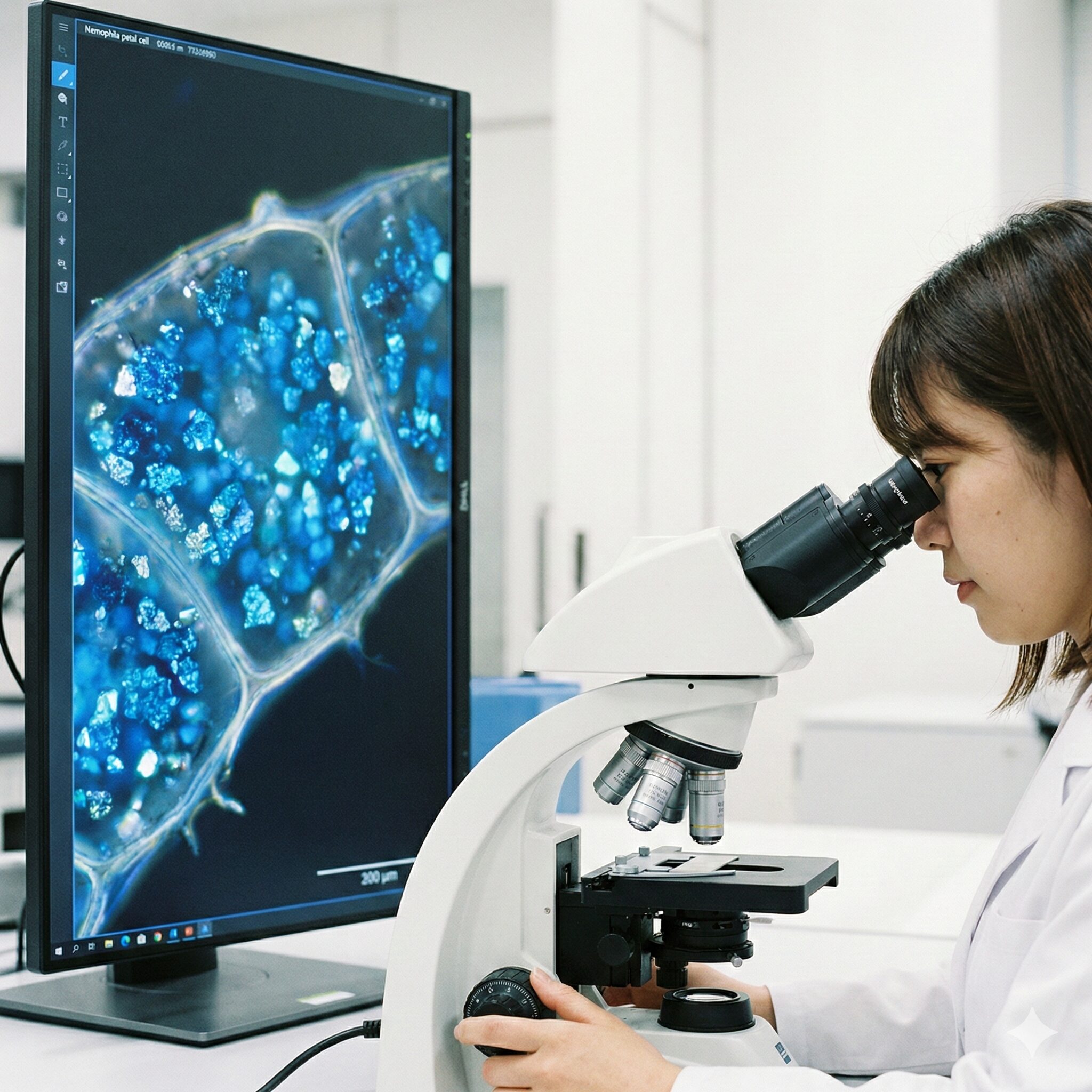 ネモフィラ毒性8 ネモフィラの美しい青色を作る色素成分ネモフィリンのイメージ