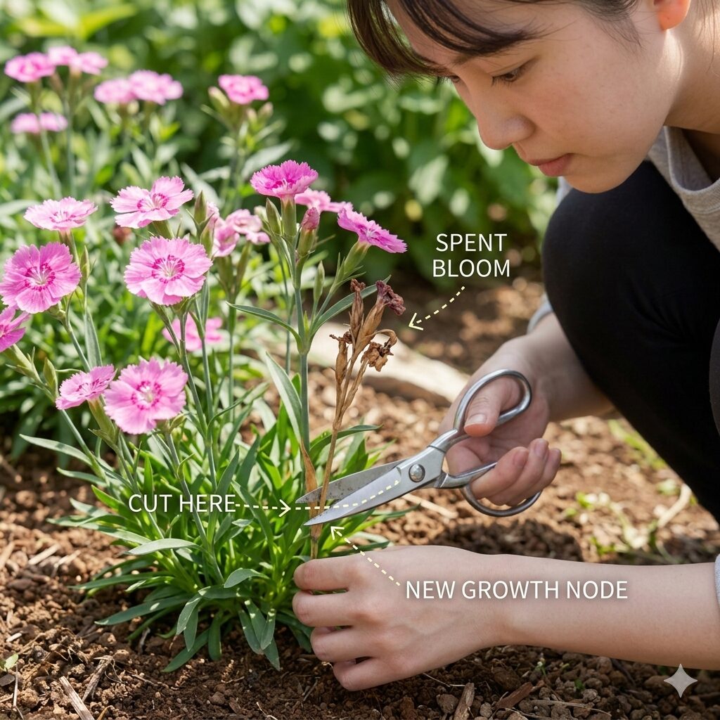 ルピナス 枯れる原因9 種を作らせず株を長持ちさせるためのルピナスの花がら摘み