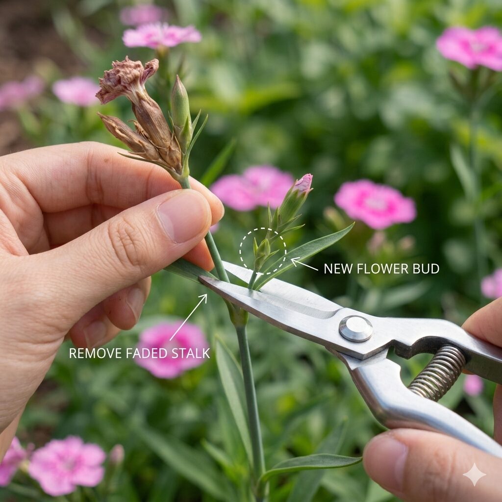 ルピナス開花時期8 二番花を咲かせるためのルピナスの正しい花がら摘みと剪定の位置