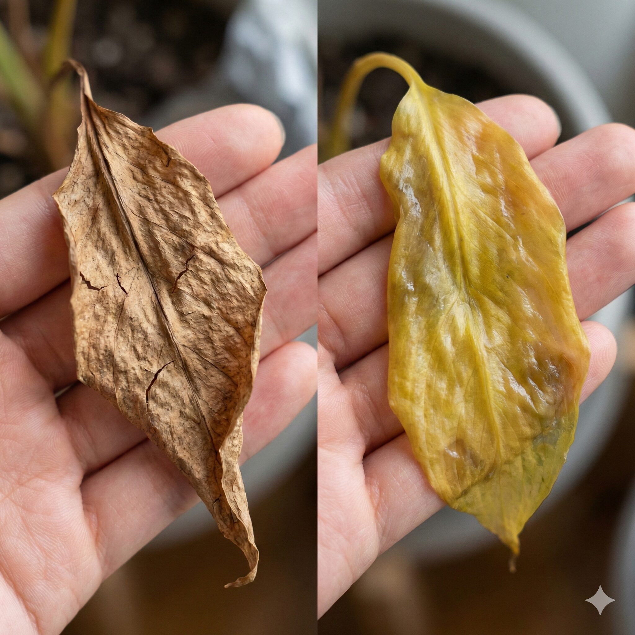 朝顔水やり頻度9　朝顔の水切れによる乾燥ストレスと根腐れによる過湿症状の見分け方