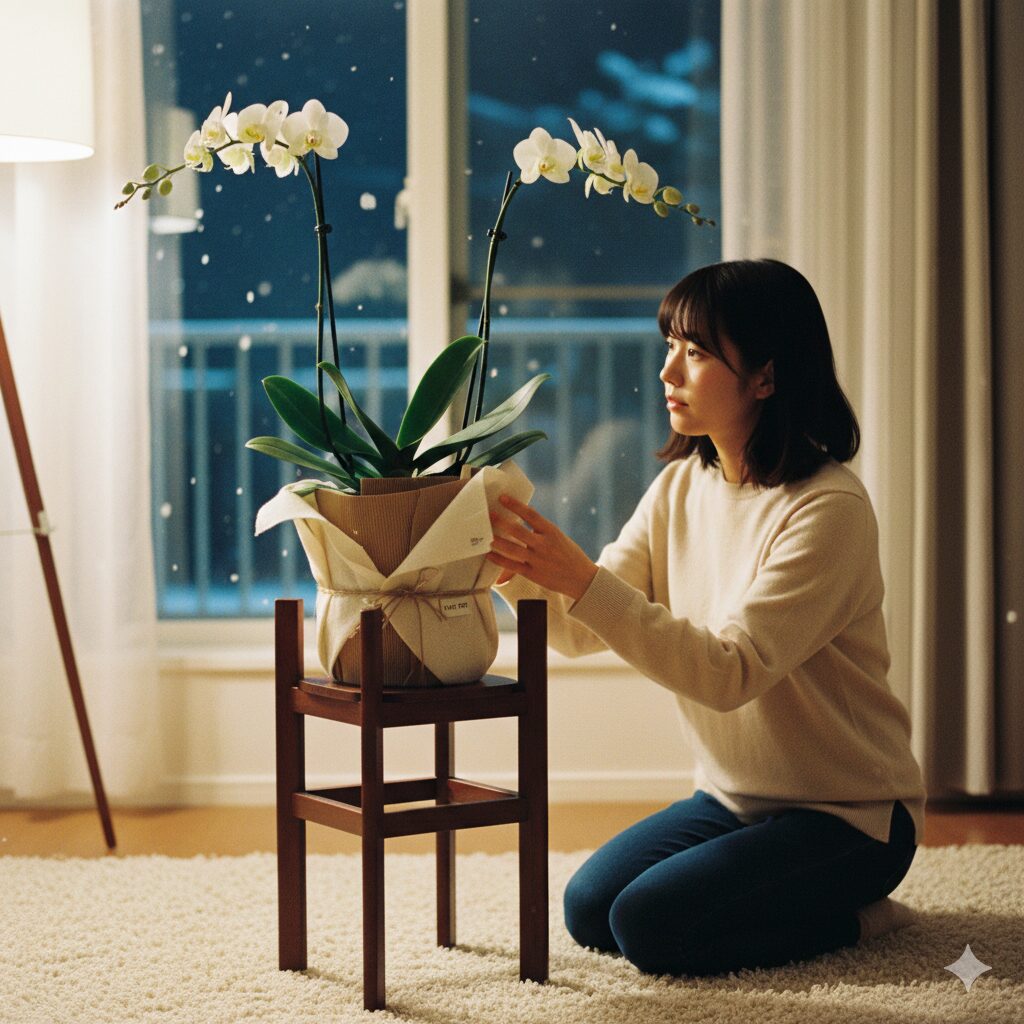 胡蝶蘭 育て方 12 ヶ月9　室内での胡蝶蘭の冬越し対策と移動による温度管理