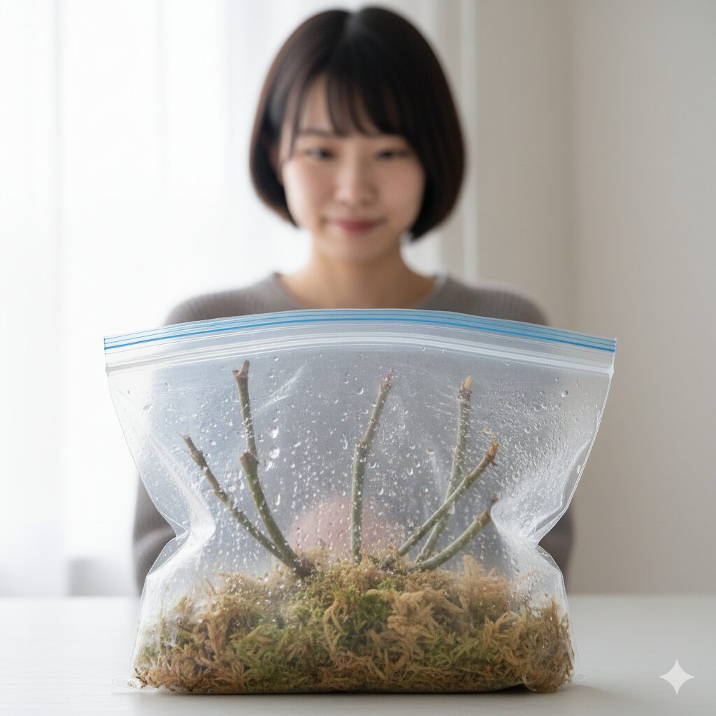 胡蝶蘭 葉が黄色10　根が一本もない状態から再生を目指すための胡蝶蘭の密閉法（袋詰め法）