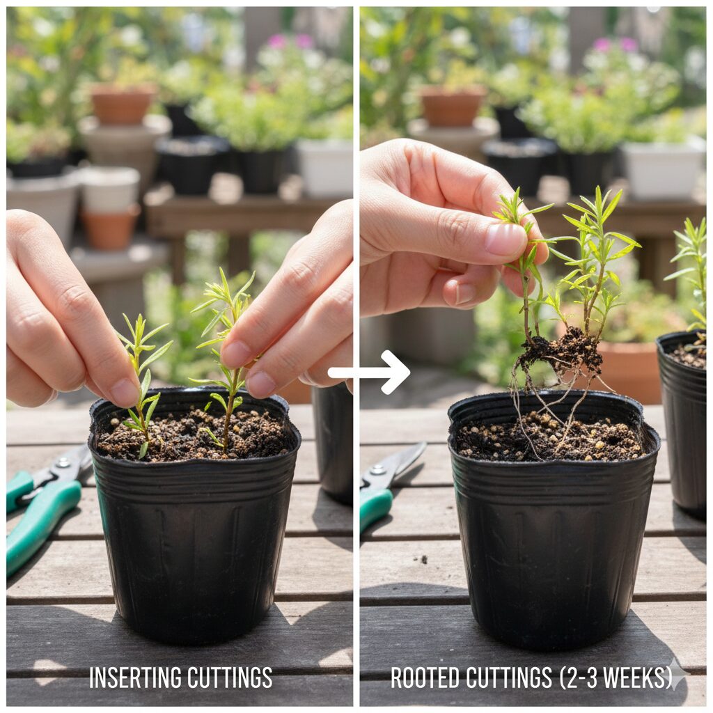 芝桜 育て方 地植え9　芝桜の茎を挿して新しい苗を増やす挿し芽（挿し木）の増やし方