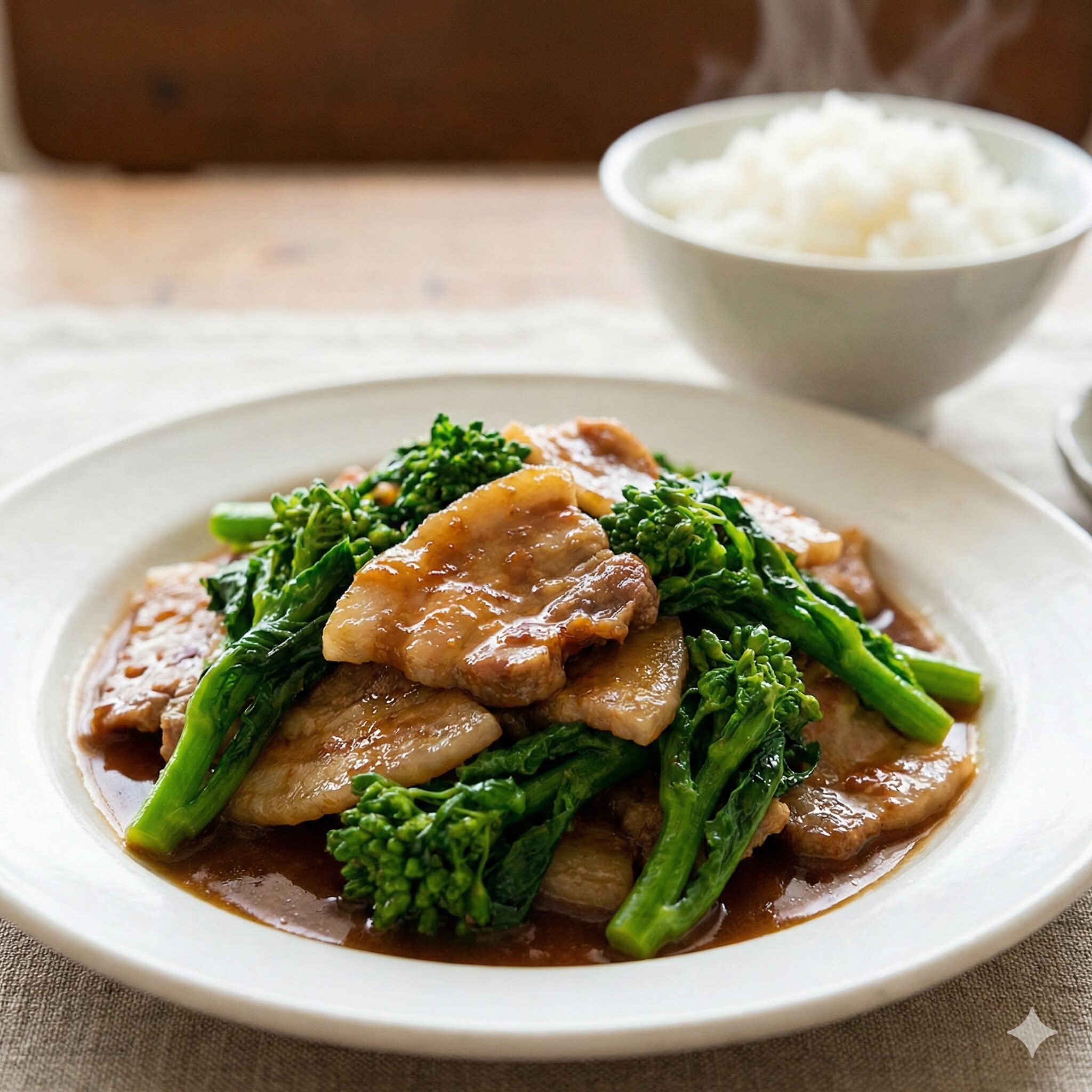 菜の花 炒めるだけ8　ご飯が進むメインおかず！豚バラ肉と菜の花の甘味噌炒め