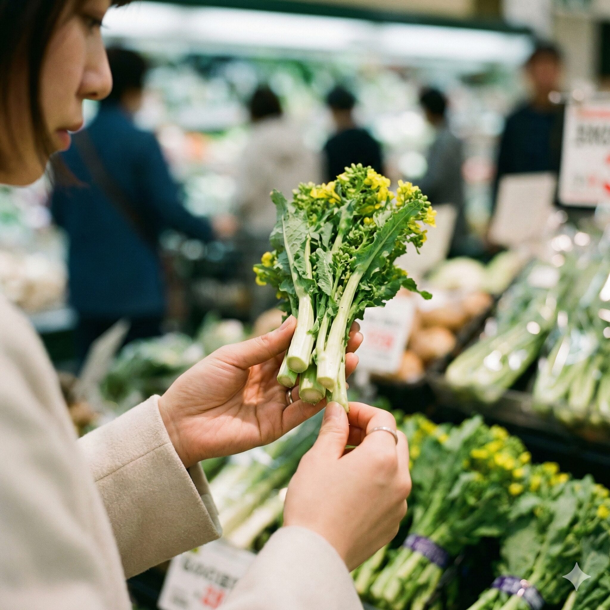 菜の花 花食べれる3　新鮮な菜の花を選ぶ際のチェックポイントである茎の切り口の様子