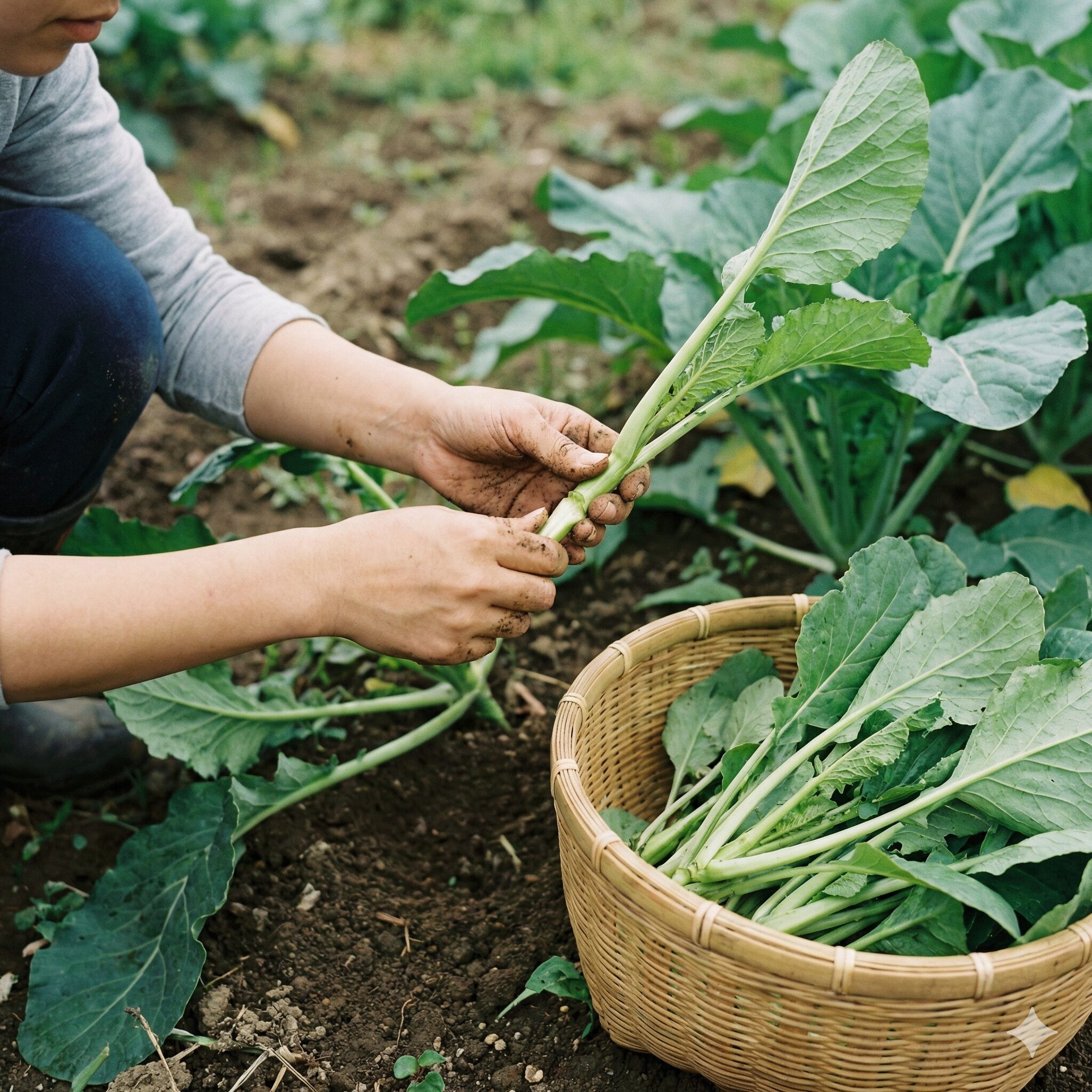 菜の花に似た野菜5 農家が手で掻き取って収穫する栃木県伝統の新鮮なかき菜