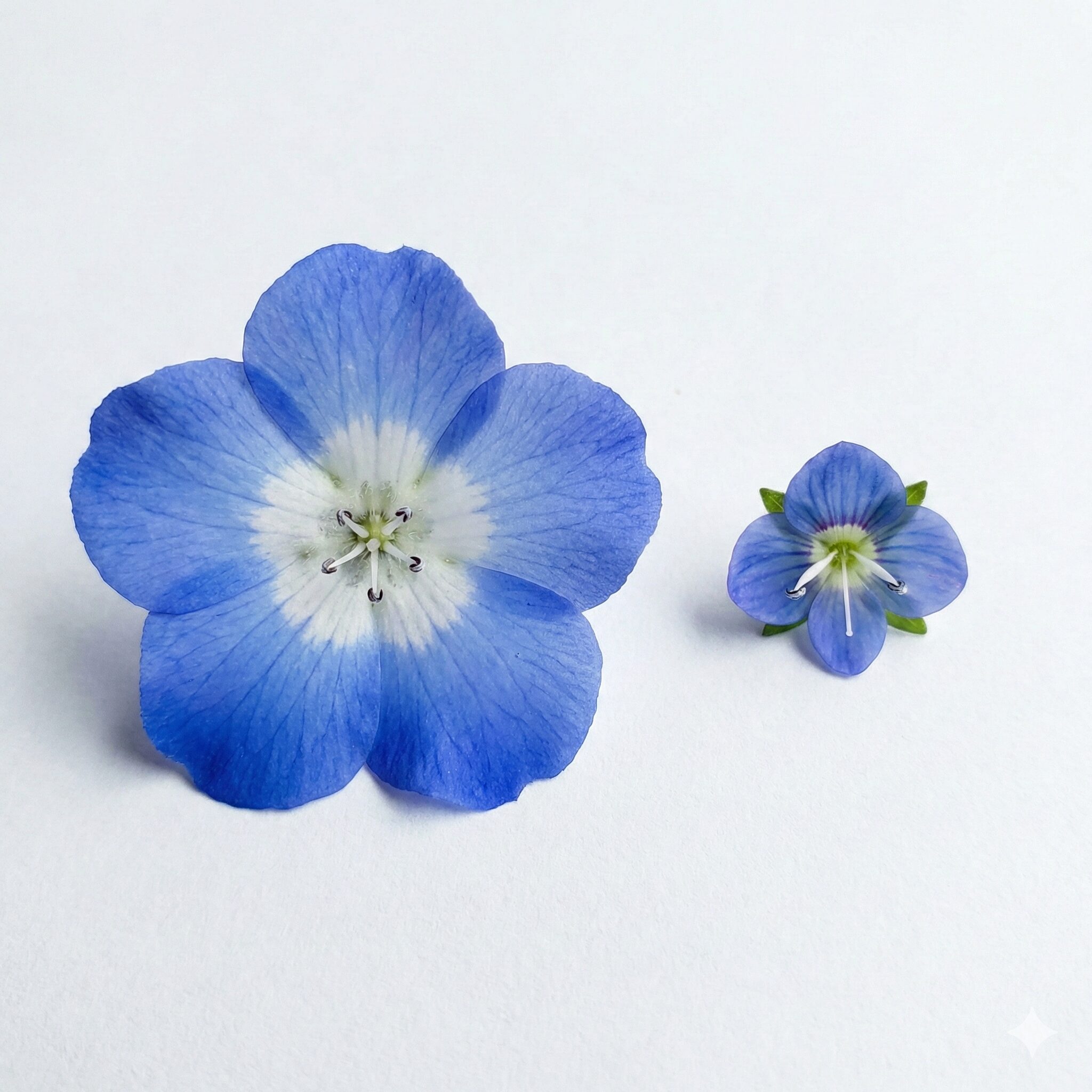 蒼月草 ネモフィラ 違い7 花びらの数や大きさが異なるネモフィラとオオイヌノフグリの見分け方比較