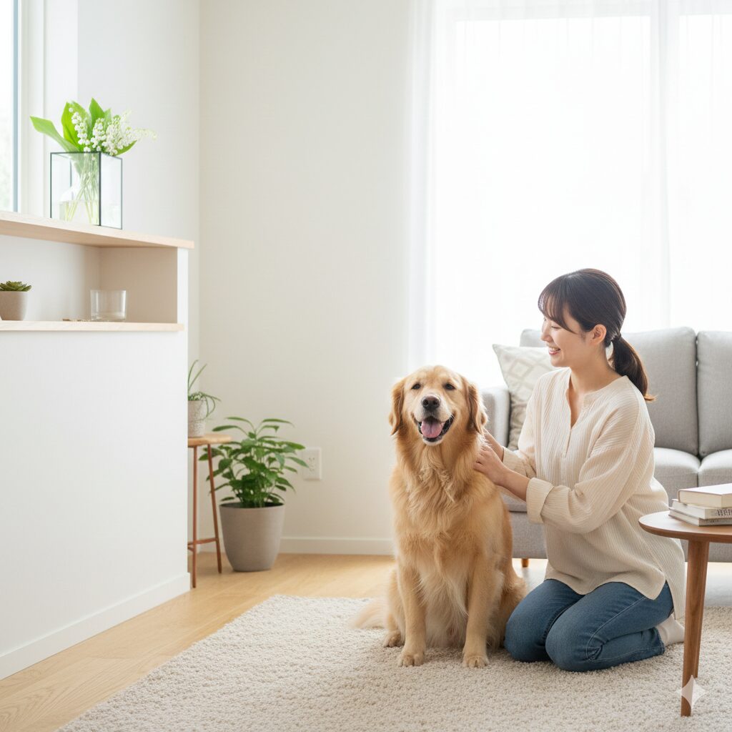 鈴蘭 似てる花10　ペットの届かない高い場所に安全に飾られた鈴蘭の花瓶