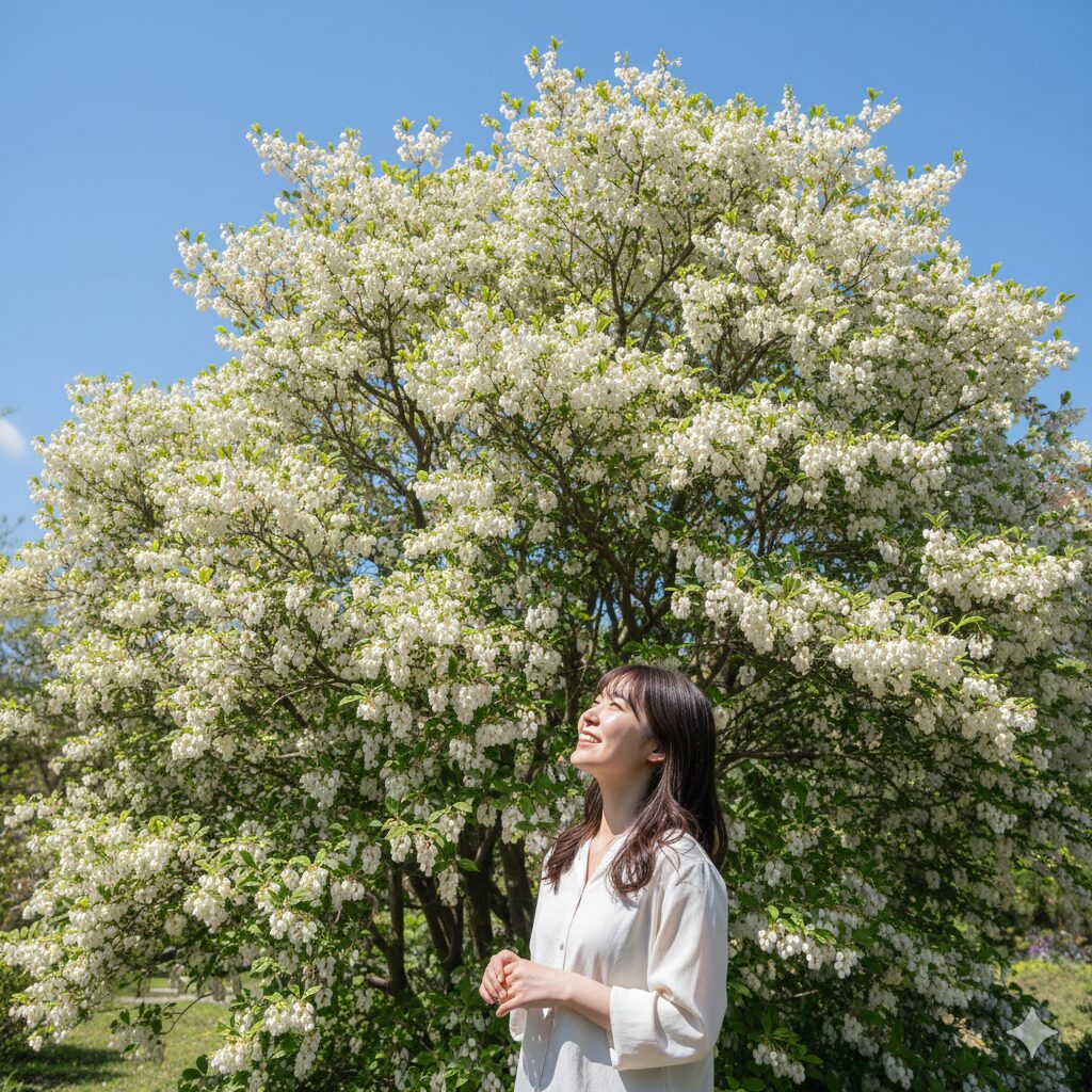 鈴蘭 似てる花4　房状にたくさんの白いベル型の花を咲かせるアセビの木