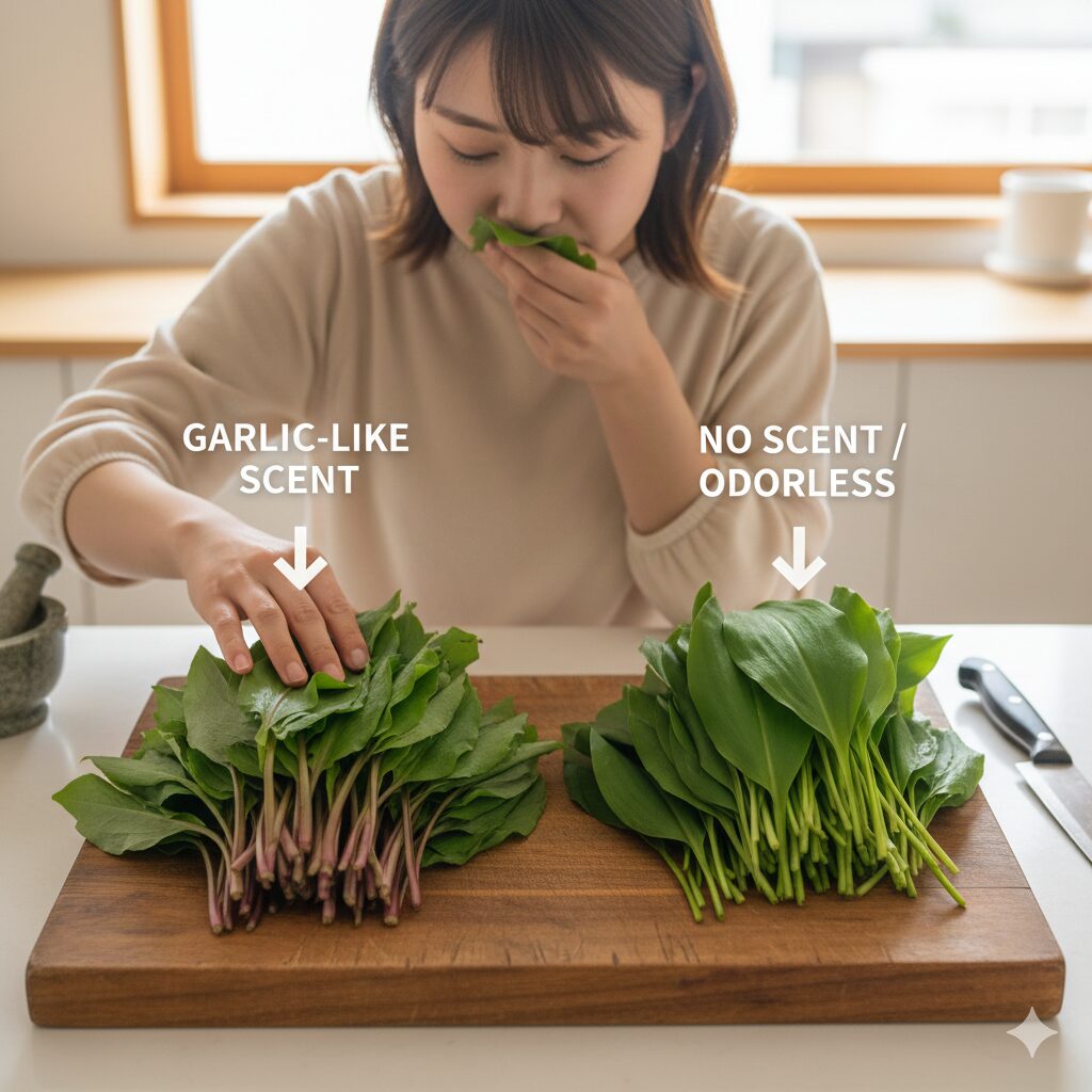 鈴蘭 似てる花9　食用ギョウジャニンニクと有毒な鈴蘭の若葉の見分け方