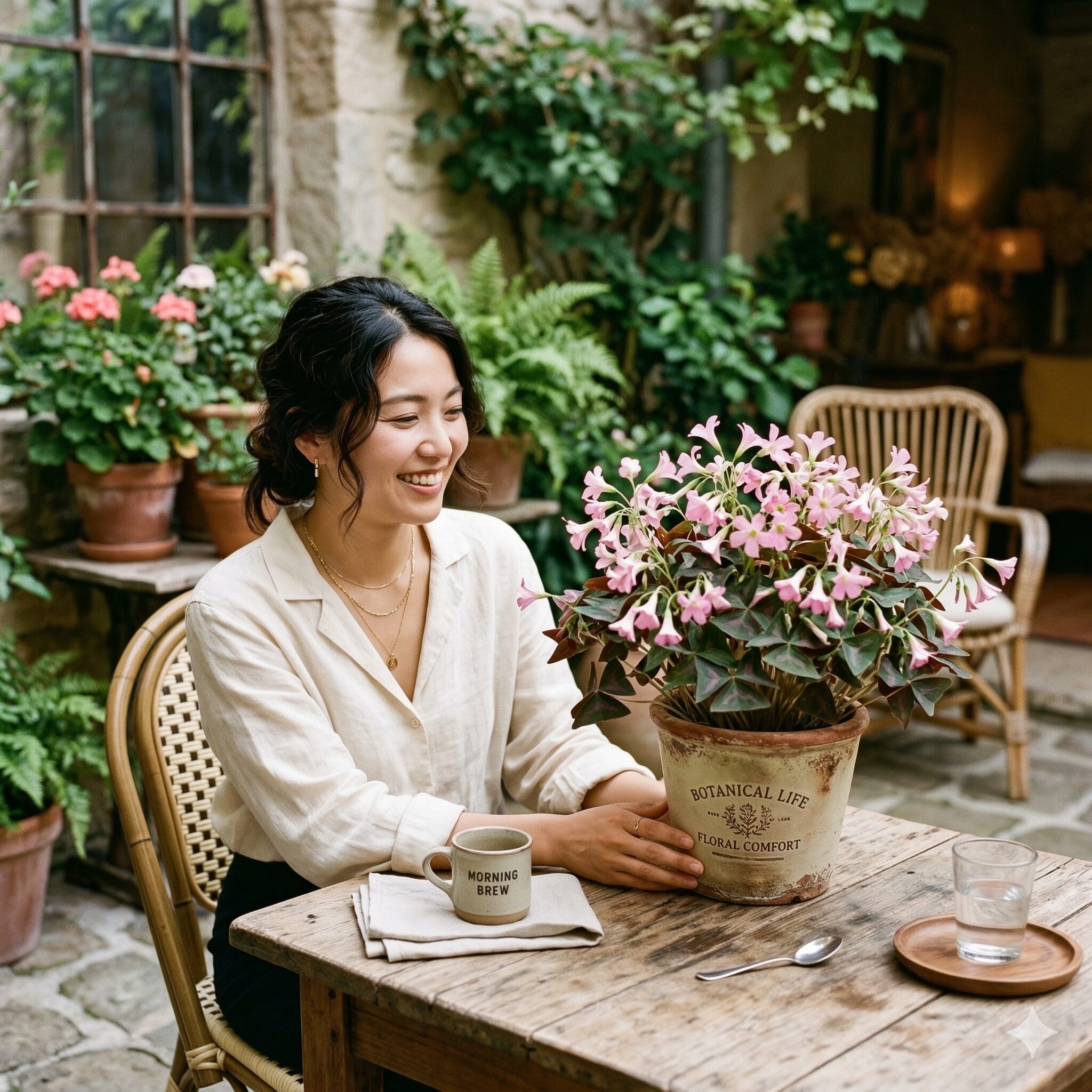 オキザリスアイアンクロス 育て方10　満開の花を咲かせ生活に彩りを与えるオキザリスアイアンクロスの鉢植え