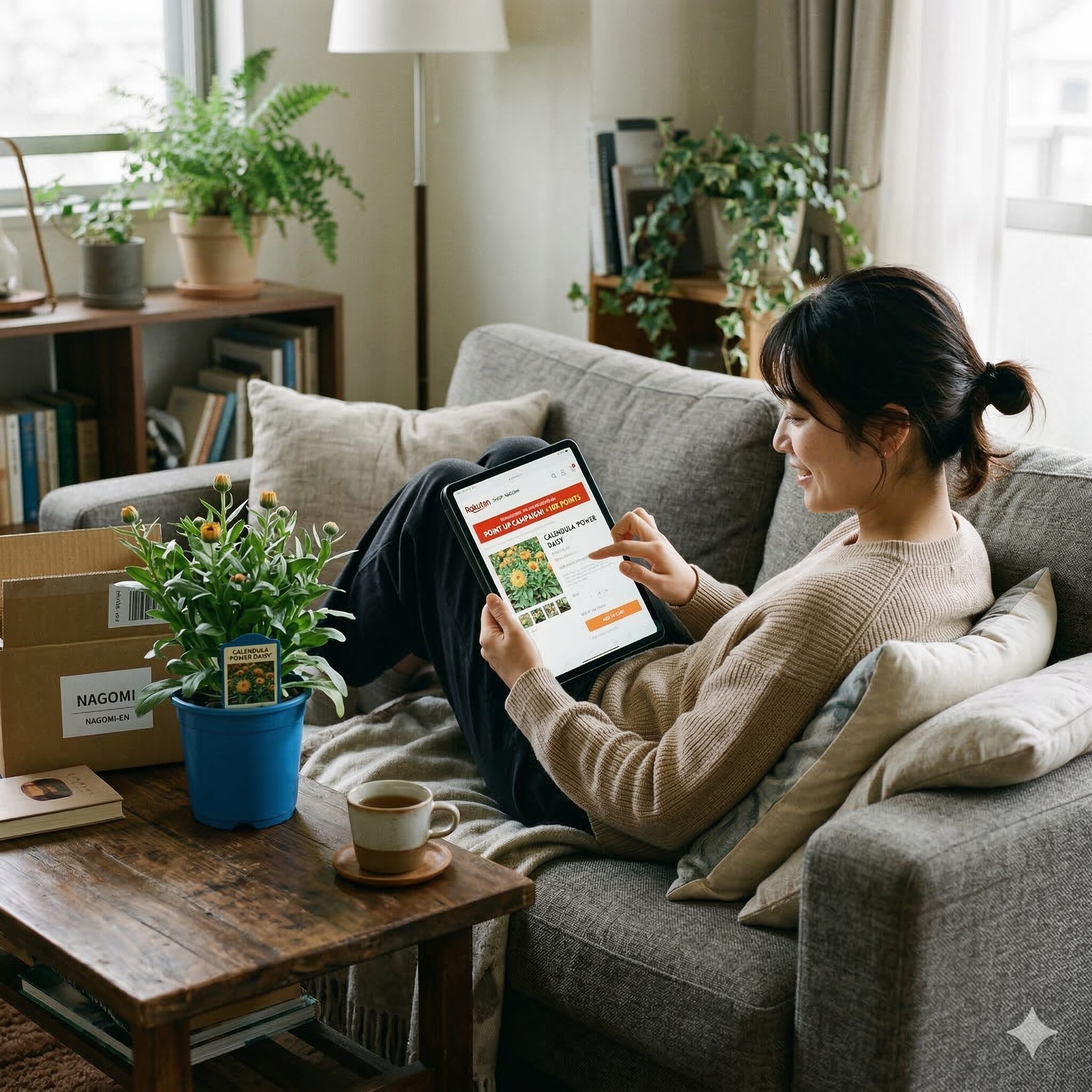 カレンデュラ パワーデイジー 販売4　楽天市場でカレンデュラ・パワーデイジーの苗をポイント活用して購入する様子