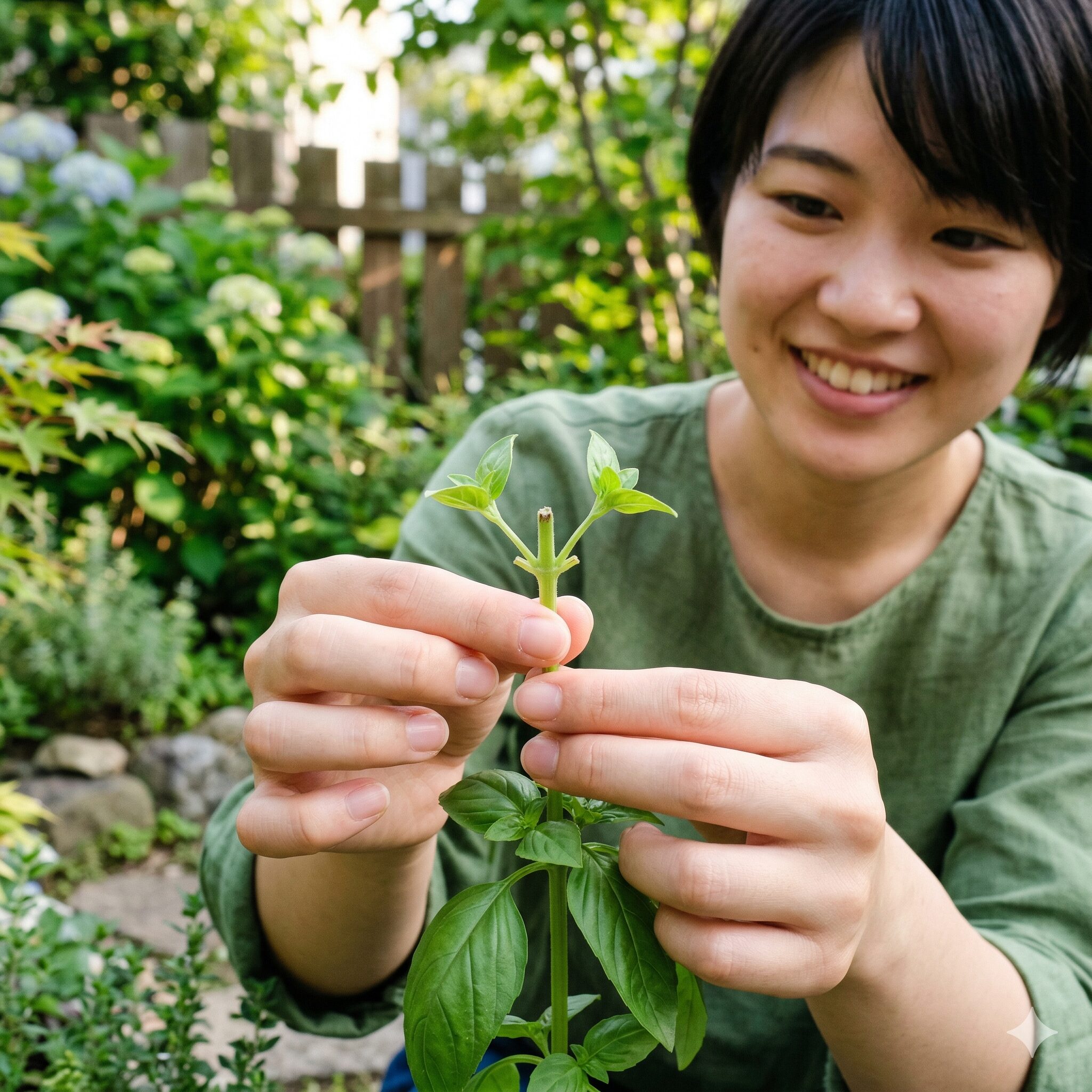 キング フィッシャー デージー 種まき 時期9　摘芯（ピンチ）によって新しい脇芽が伸びてきた株の様子